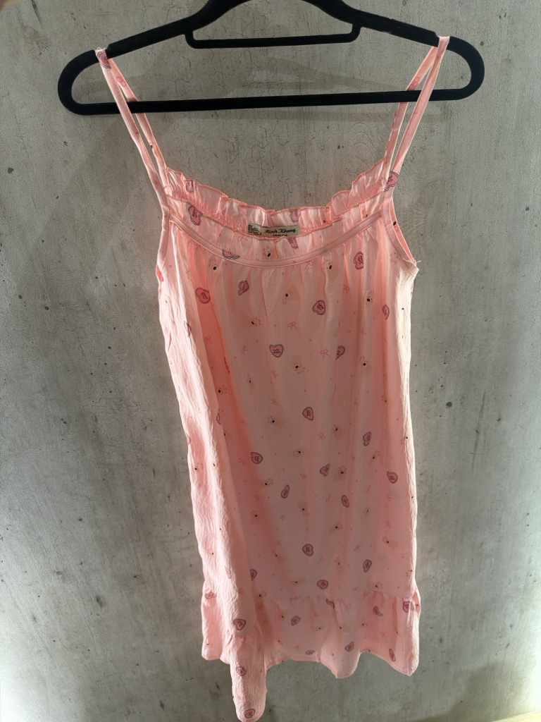 印花荷葉邊懒人风睡裙