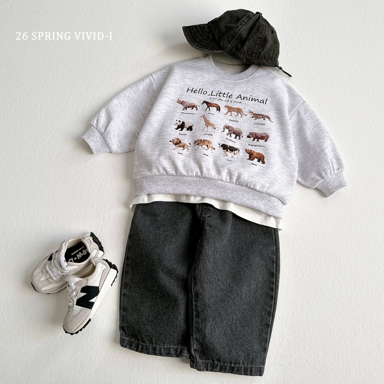 🌸預訂 韓國直送🌸🇰🇷VIVIDI兩色迷你動物印花寬鬆衛衣