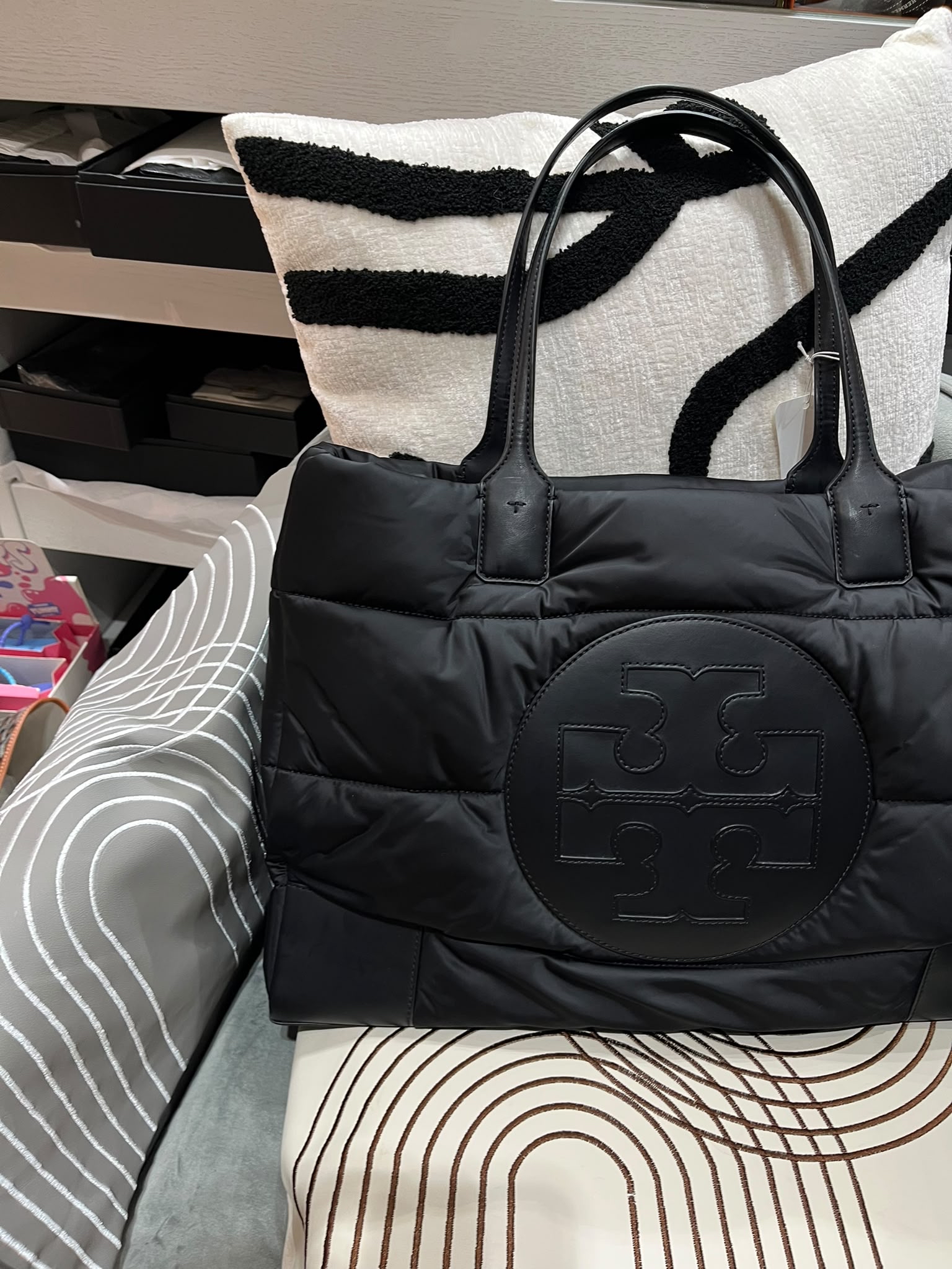 Tory Burch ella puffer tote bag  100%Authentic ,95%New✅Dust bag 