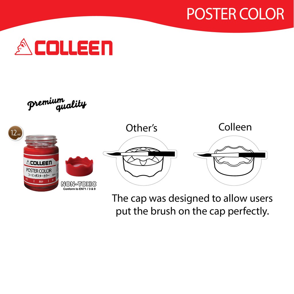 Colleen Premium Non-Toxic Poster Color (12ml/Bottle)