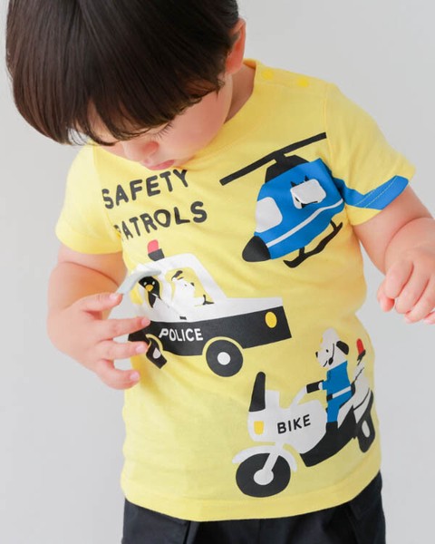 🆕【⭐訂購⭐】 🇯🇵日本直送 🌀可愛揭蓋警車🚓直升機🚁電單車🛵 短袖TEE［3款選］🌀[ELDA-0219][260524]
