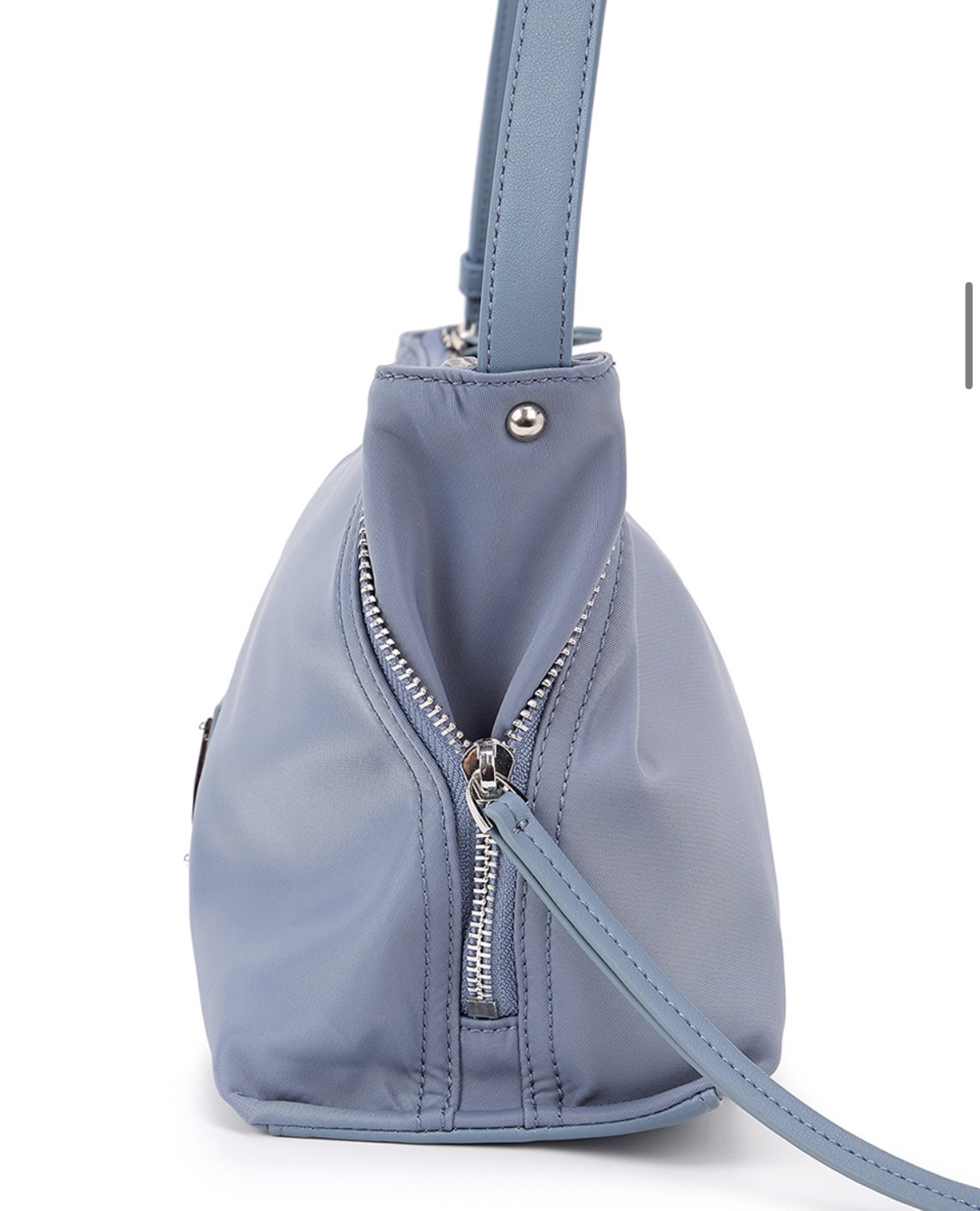 MATIN KIM特價場 SIDE ZIPPER FABRIC TWO WAY BAG IN BLUE