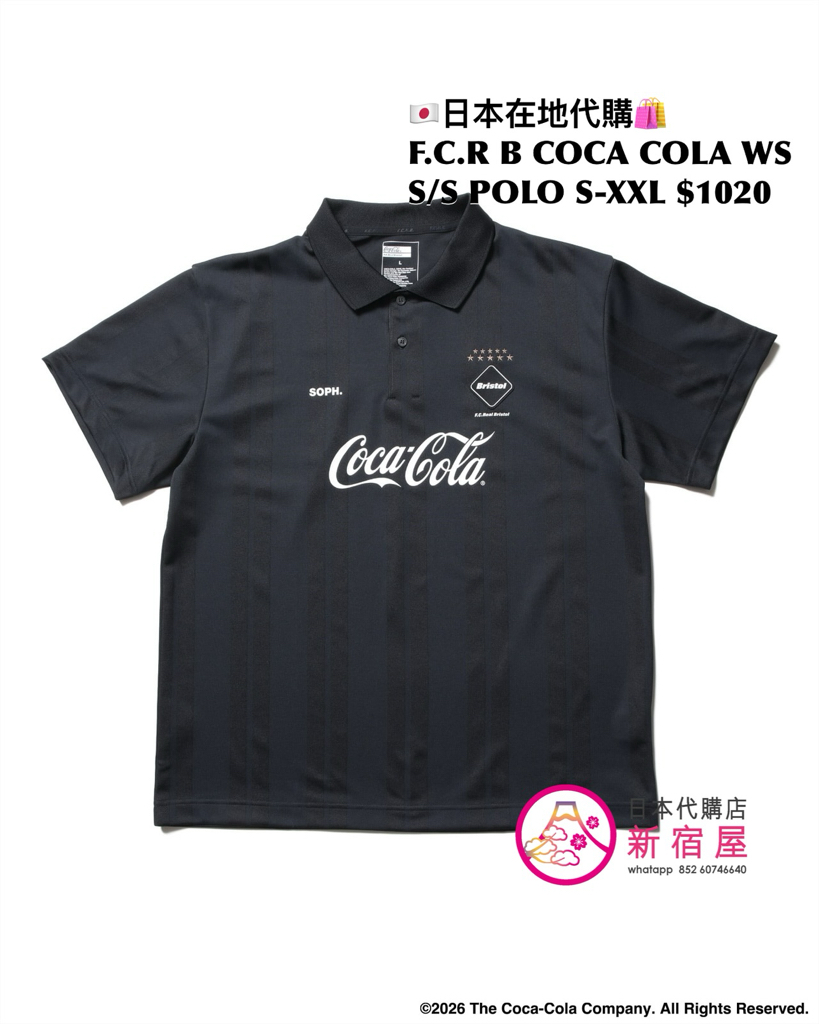 F.C.REAL BRISTOL x COCA COLA WEAVE STRIPE S/S POLO  