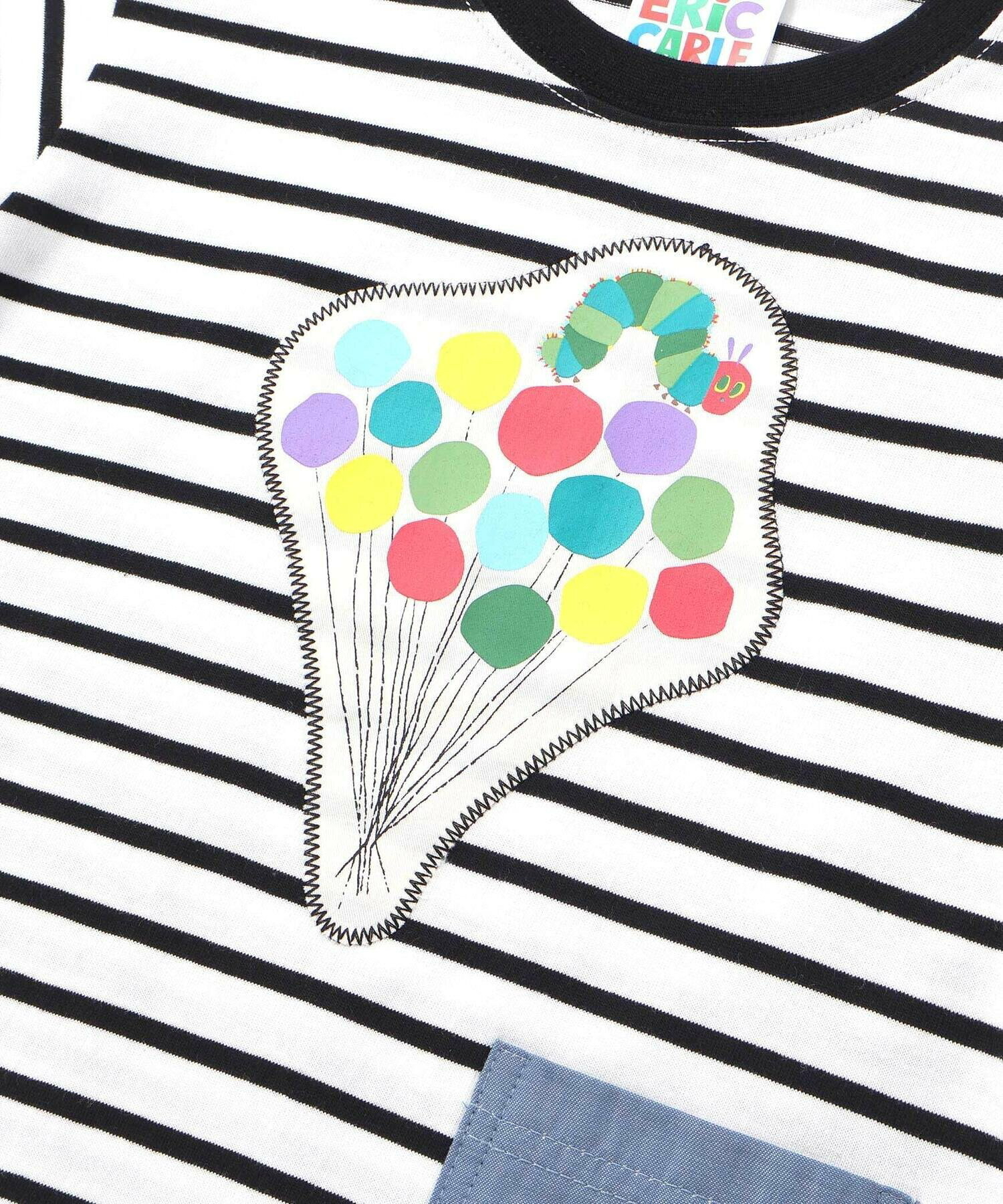 🇯🇵預訂 日本直送🇯🇵Slap Slip x 好餓的毛毛蟲系列貼花條紋短袖T恤