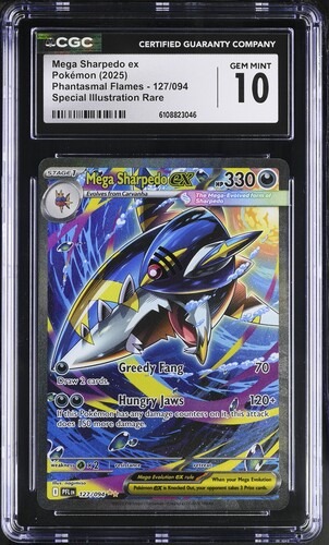 CGC 10 Mega Sharpedo EX Phantasmal Flames 127/094
