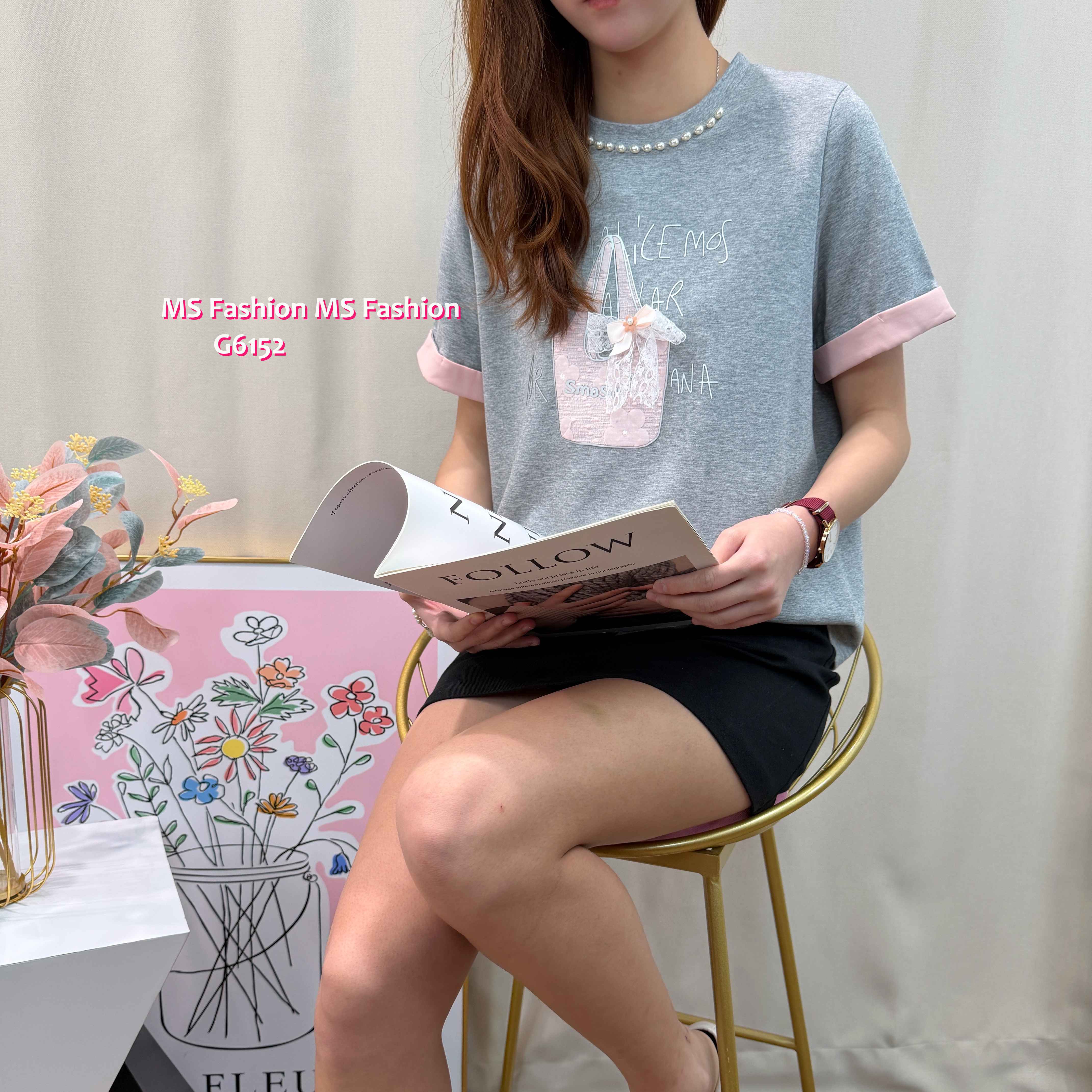 G6152 韓國🇰🇷靚靚手袋蝴蝶print top