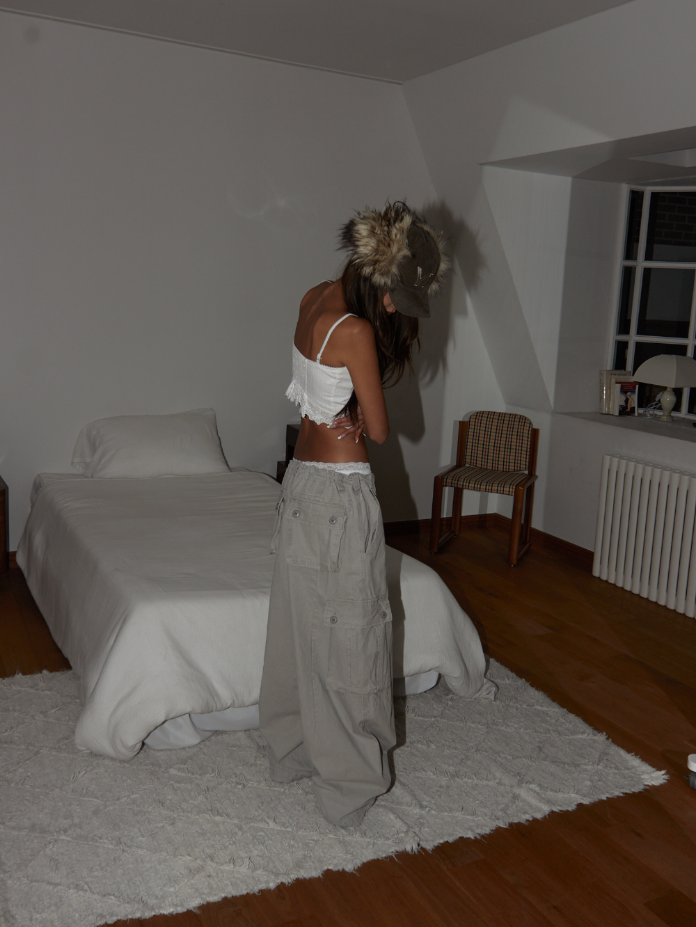 Drawstring Cotton Cargo Pants