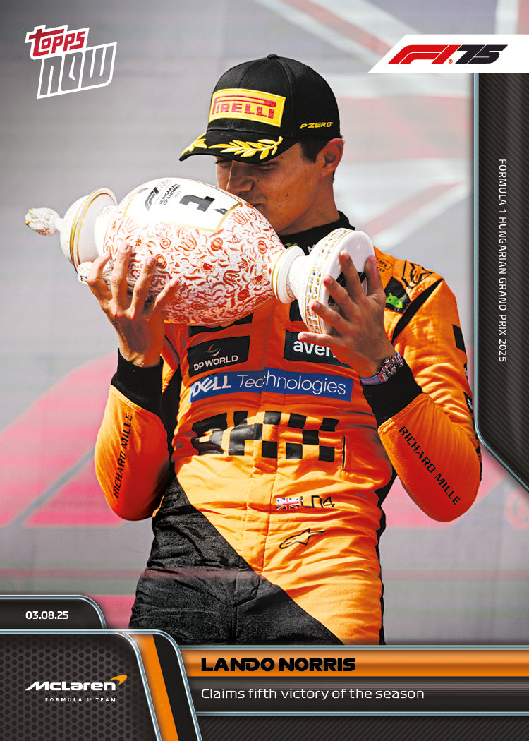 Lando Norris - 2025 F1 Topps NOW® #55 Hungarian GP 贏車卡｜PR 2,493