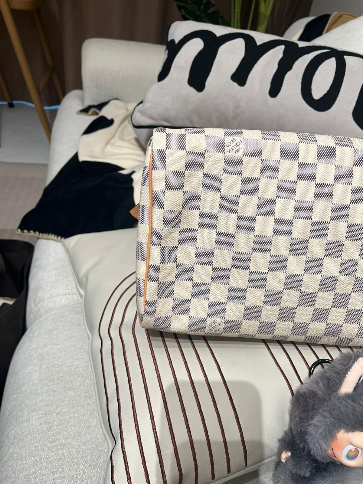 LV Speedy 30 白色棋盤格 100%Authentic, 98%New ✅Dust Bag