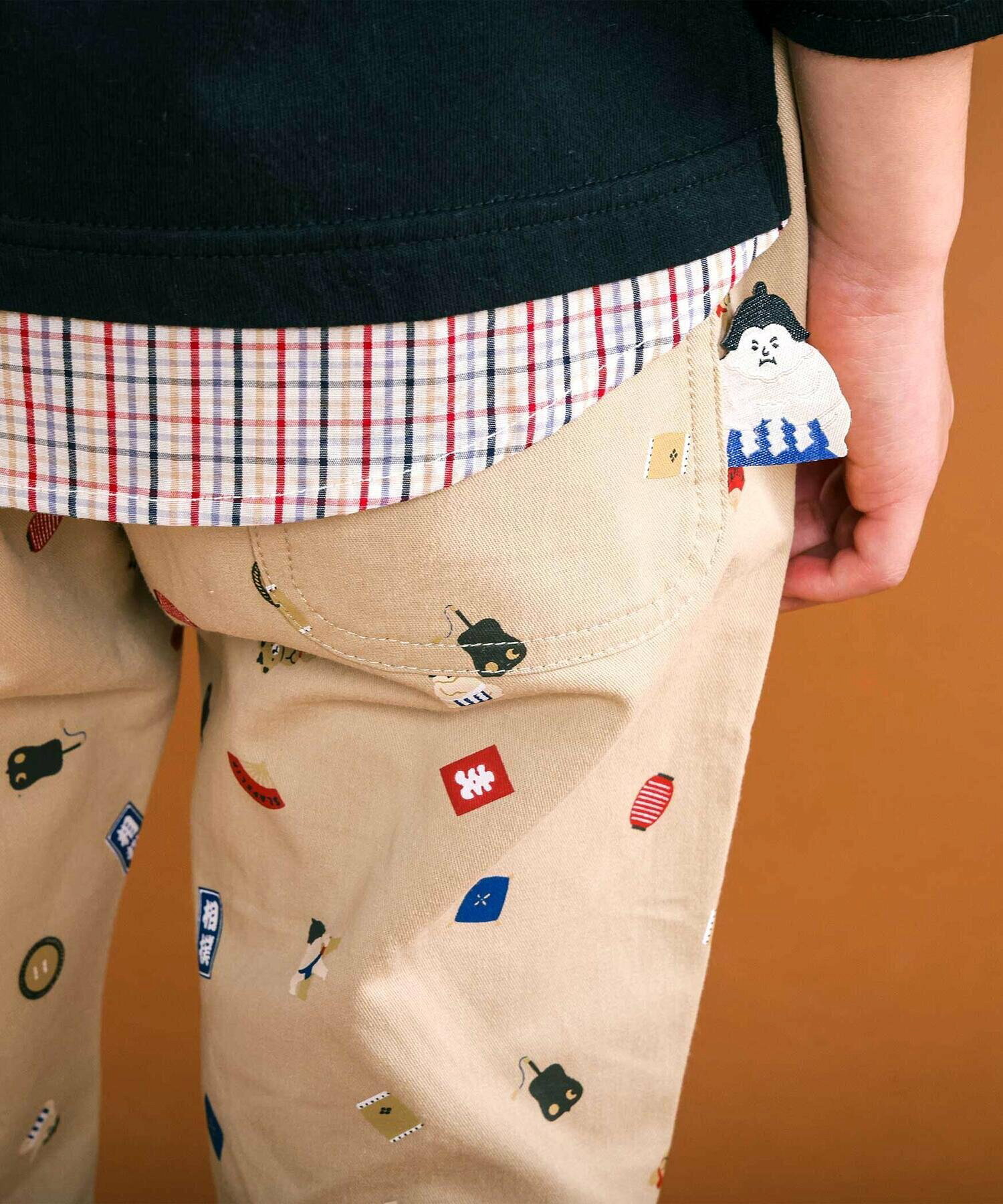 🆕【⭐訂購⭐】🇯🇵日本直送🌀可愛相撲選手印花 七分斜紋褲🌀[ELBA-0163][260323]