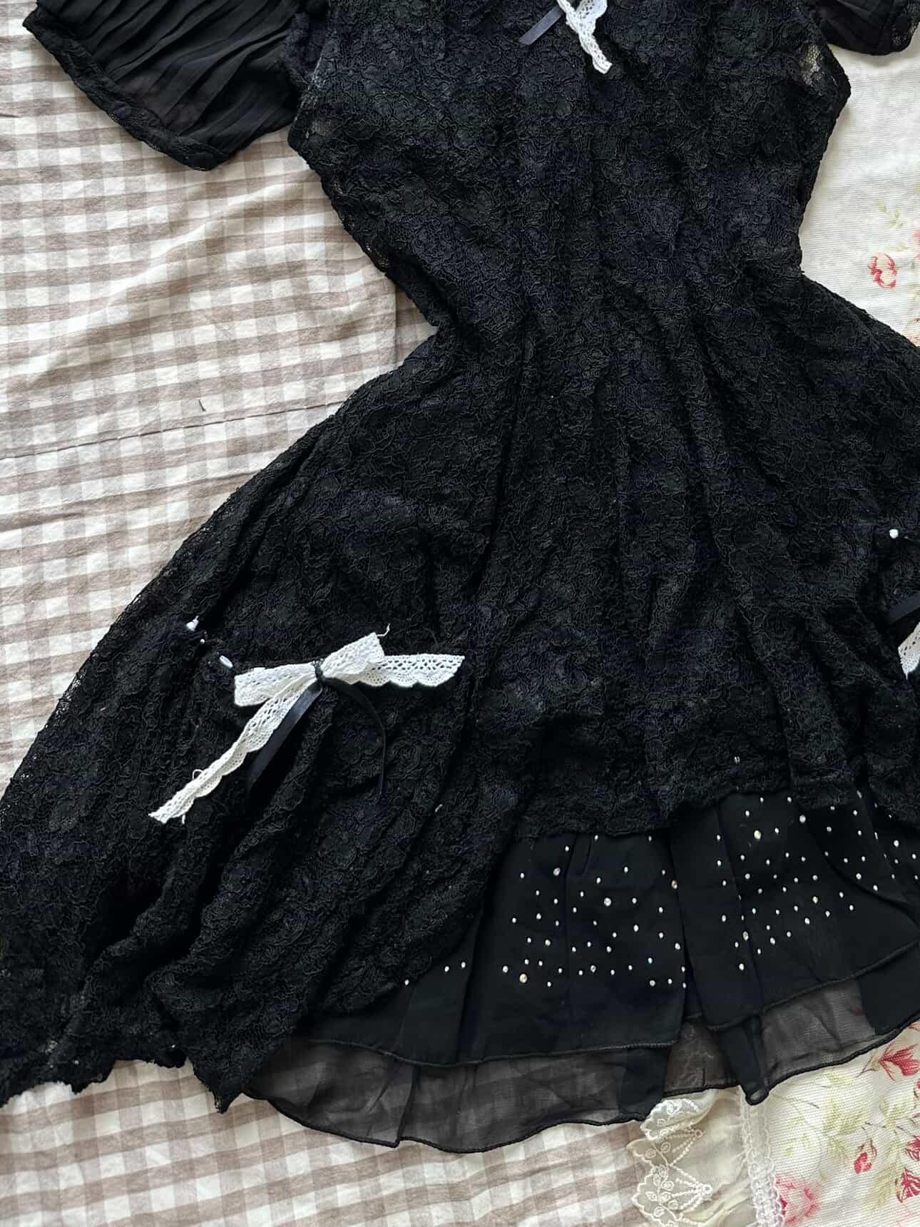 Black Lace Dress Outfit Set