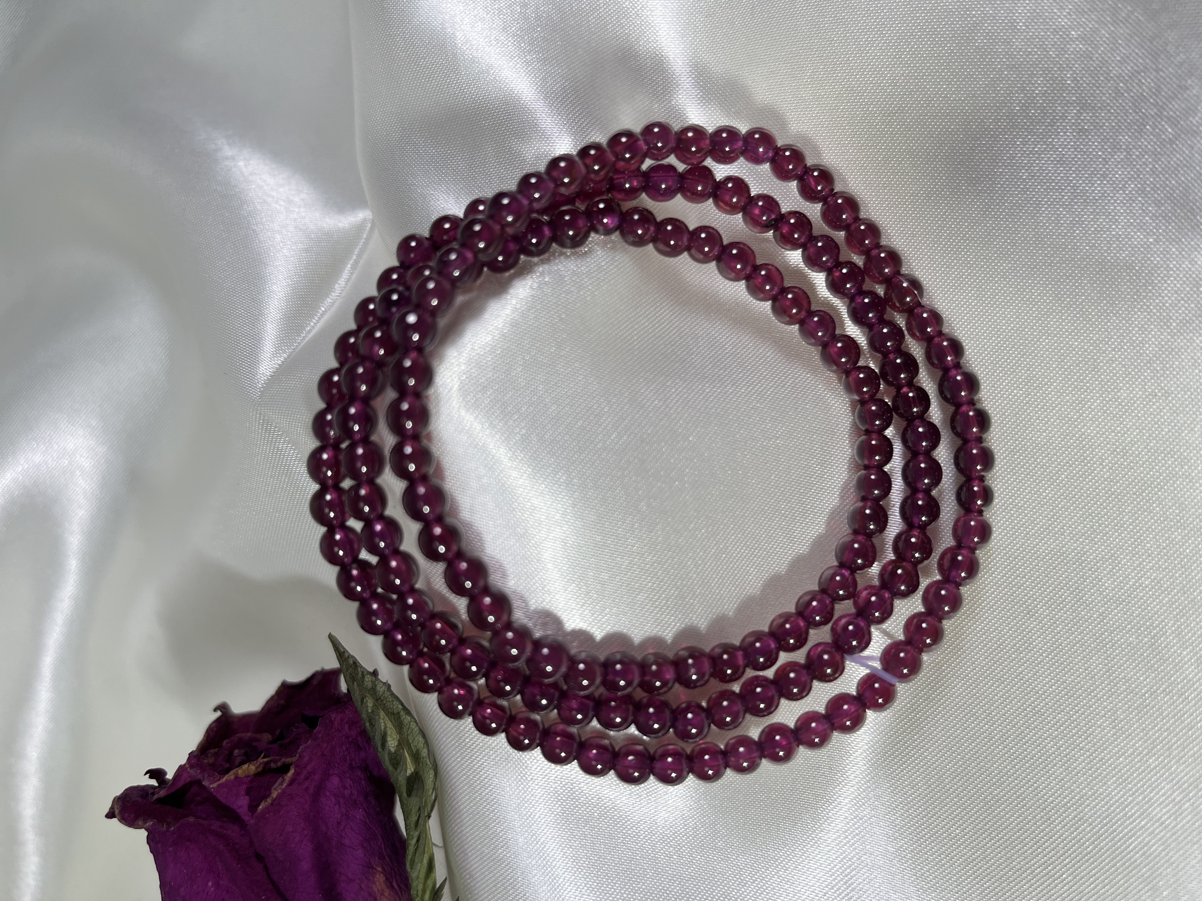 巴西紫牙烏石榴石三圈 4mm+