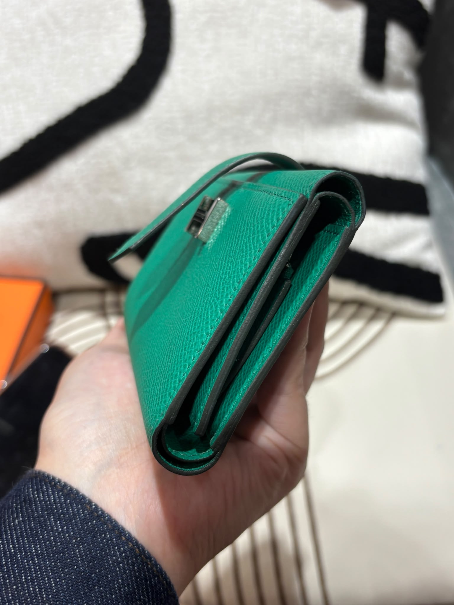 HERMES Bearn Compact Stamp Z Short Wallet Epsom Calfskin 牛皮帝王綠色 100%Authentic,98% new ✅box 