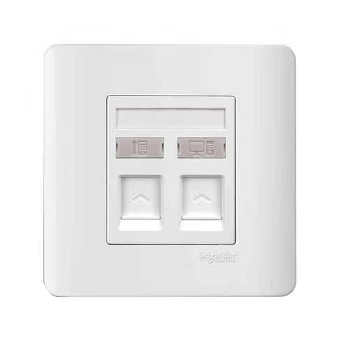 施耐德 ZENcelo 凝白 CAT3電話+CAT5E數據插座
