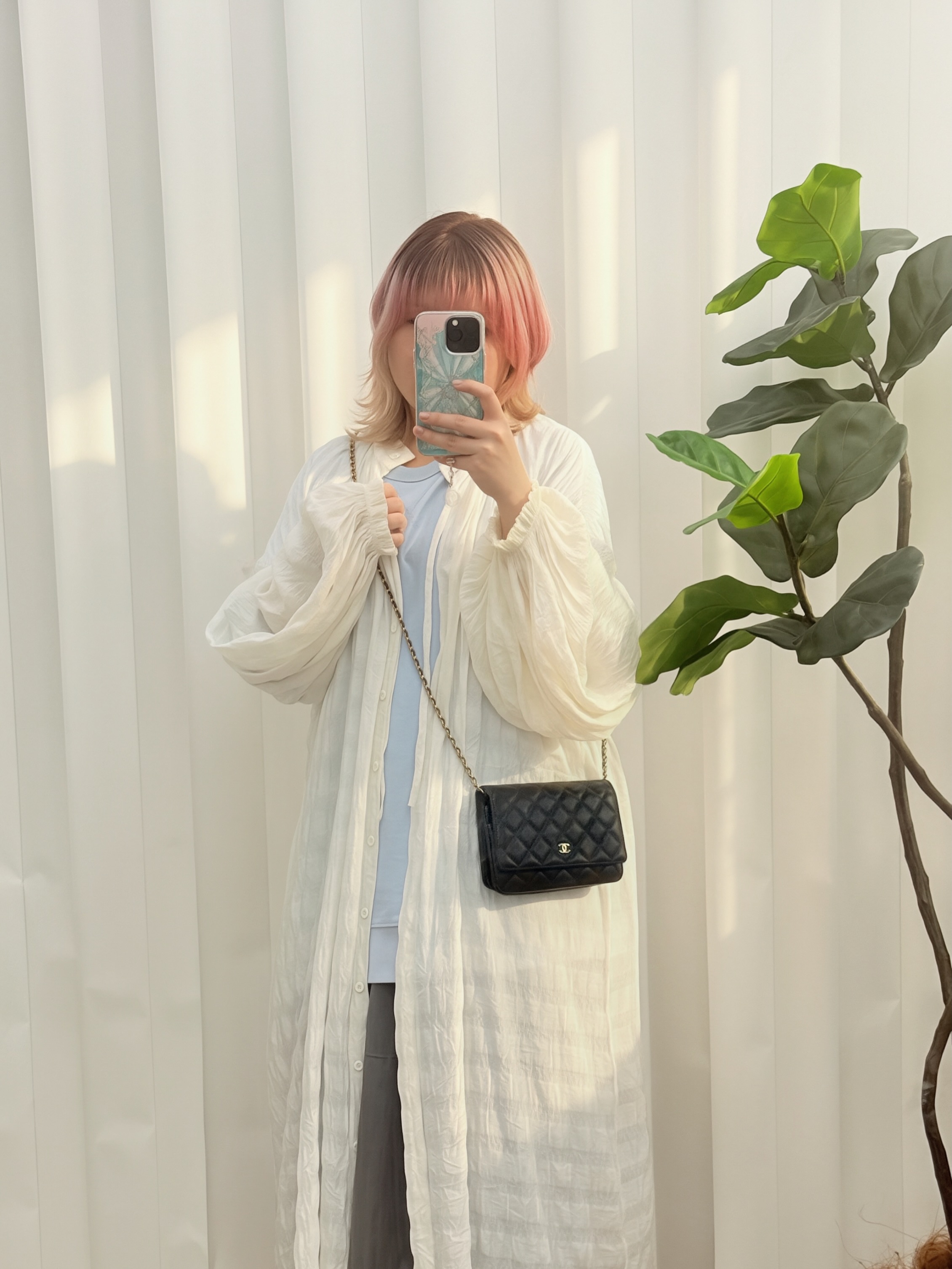 Chanel👜 PRE OWNED 🛍️WOC黑金荔枝皮