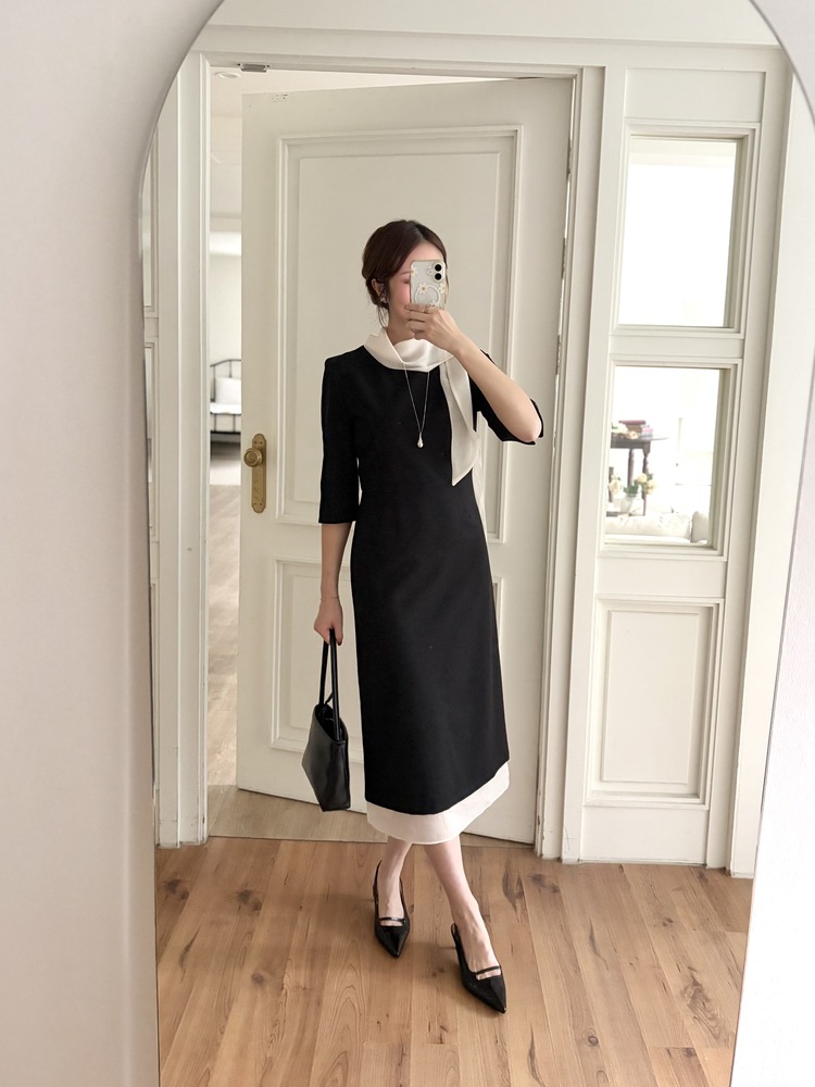 Therese Scarf Dress (Black)