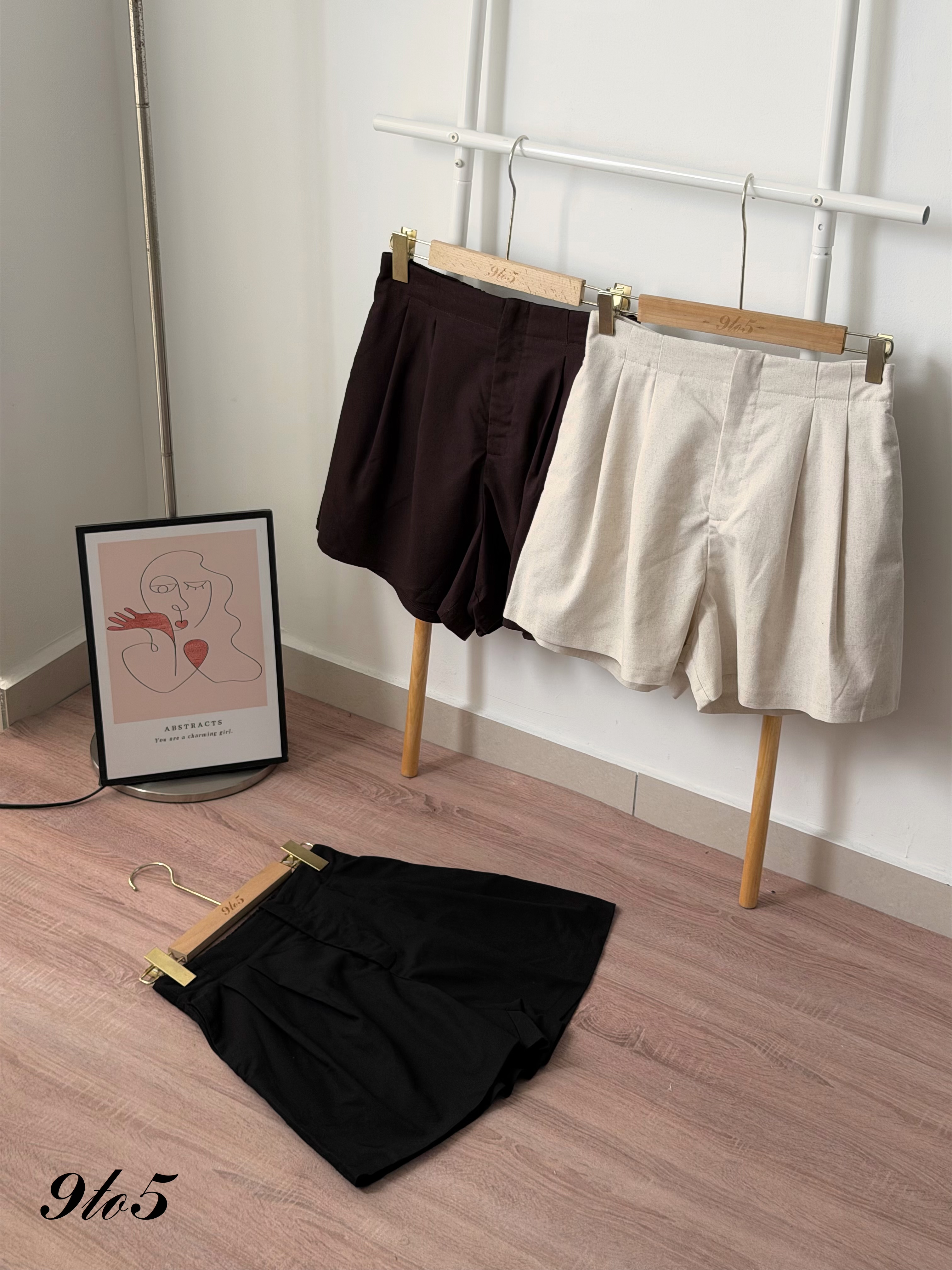 S2036 A Line Linen Short Pants - 3 Colors 