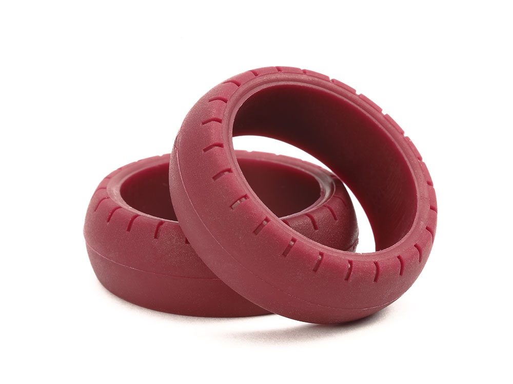 LOW FRICTION LARGE DIA. ARCHED TIRES (MAROON, 2PCS.)