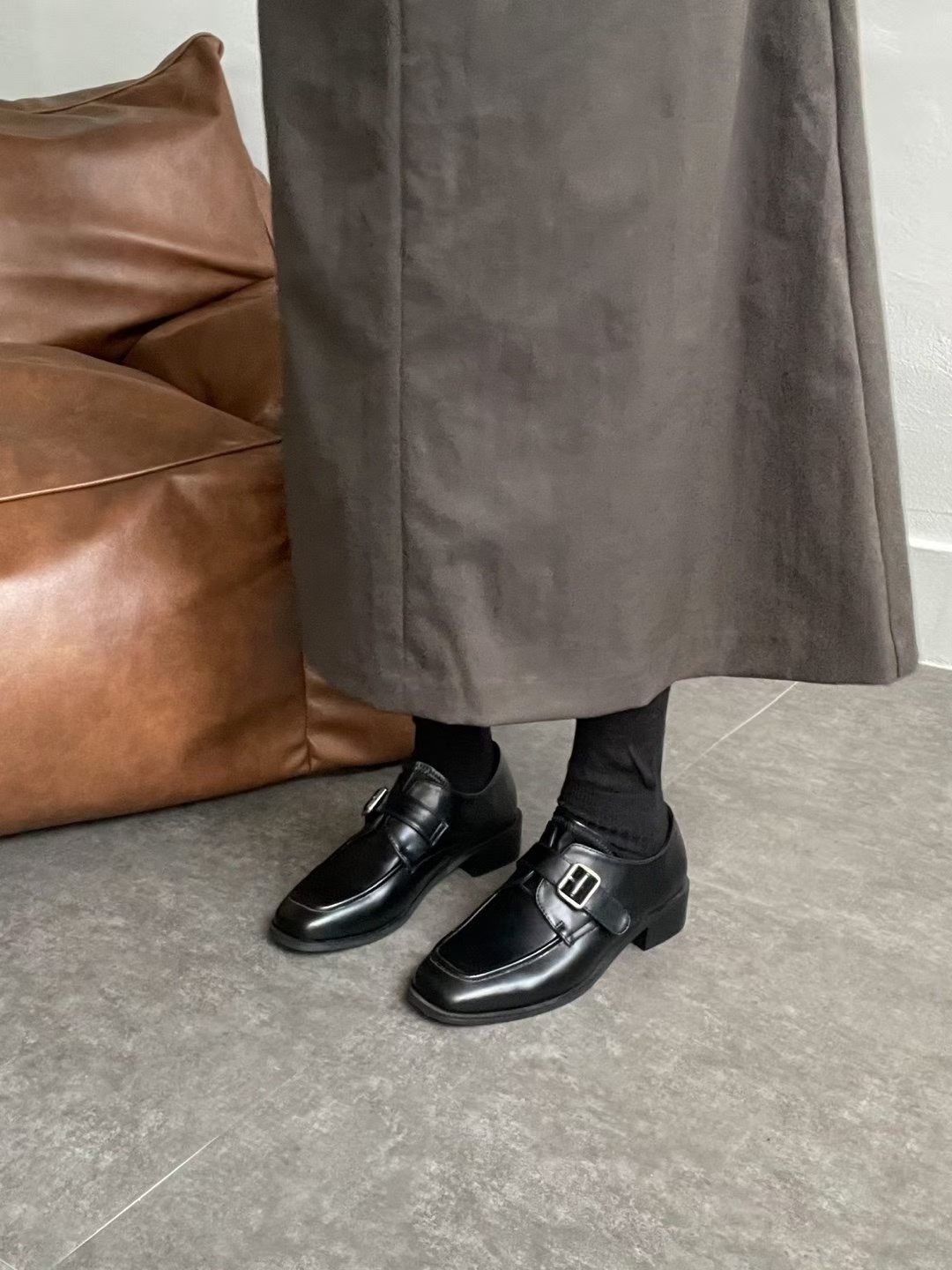 Square Buckle Loafers