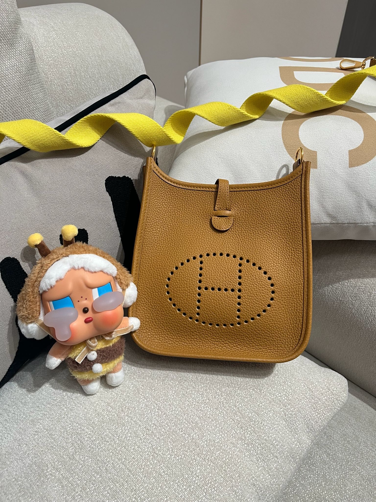 全新 Hermes mini evelyne ,芝麻金 STAMP Z 100%Authentic ,全新未使用品  ✅strap ✅dust bag✅box