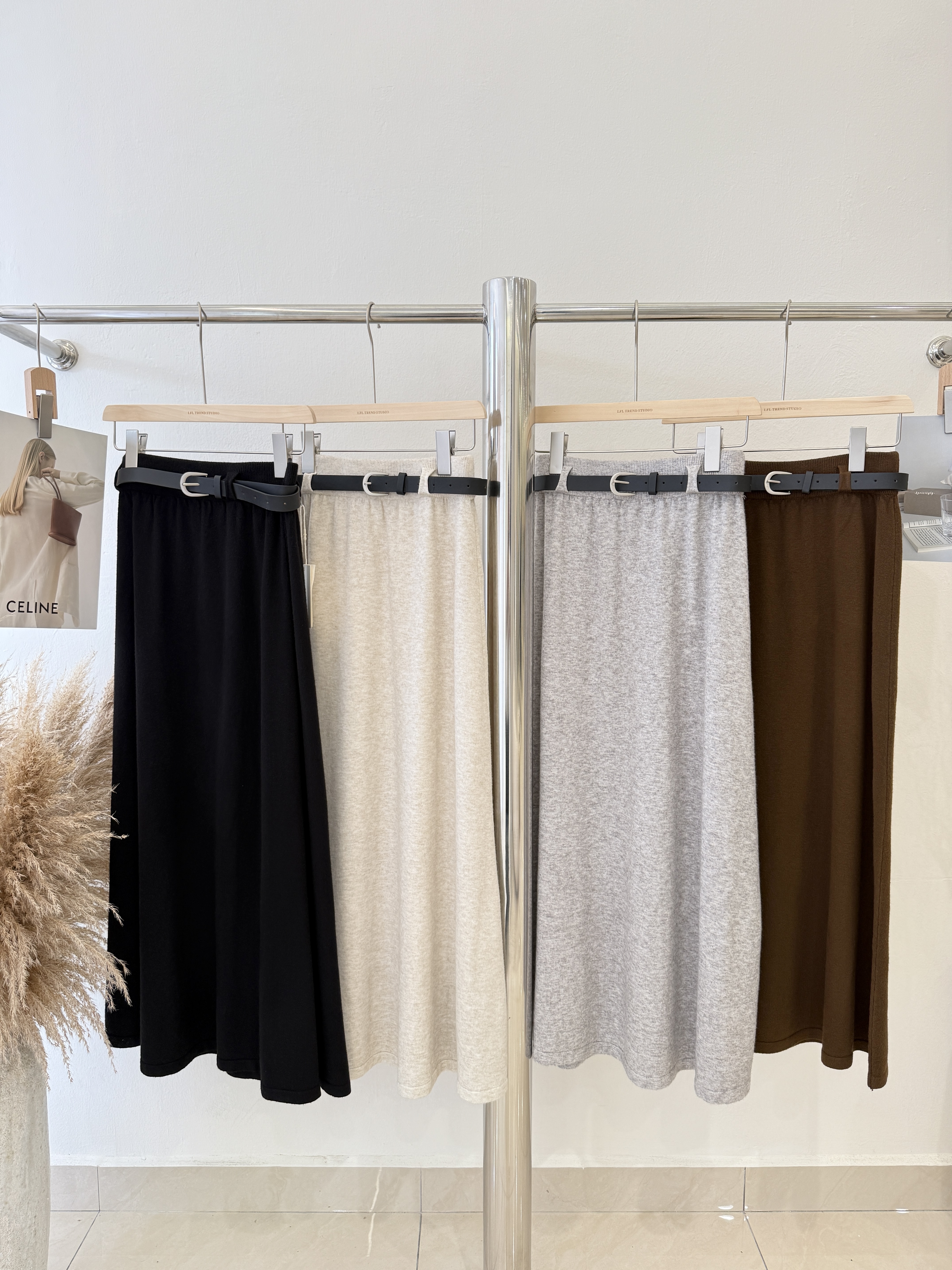 6327 爆款百搭针织长裙(送腰带)