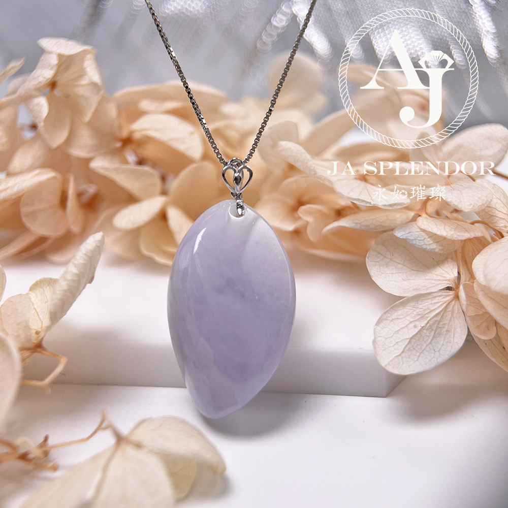 JNK-215 天然翡翠A玉 冰潤紫羅蘭隨形18K金吊墜
