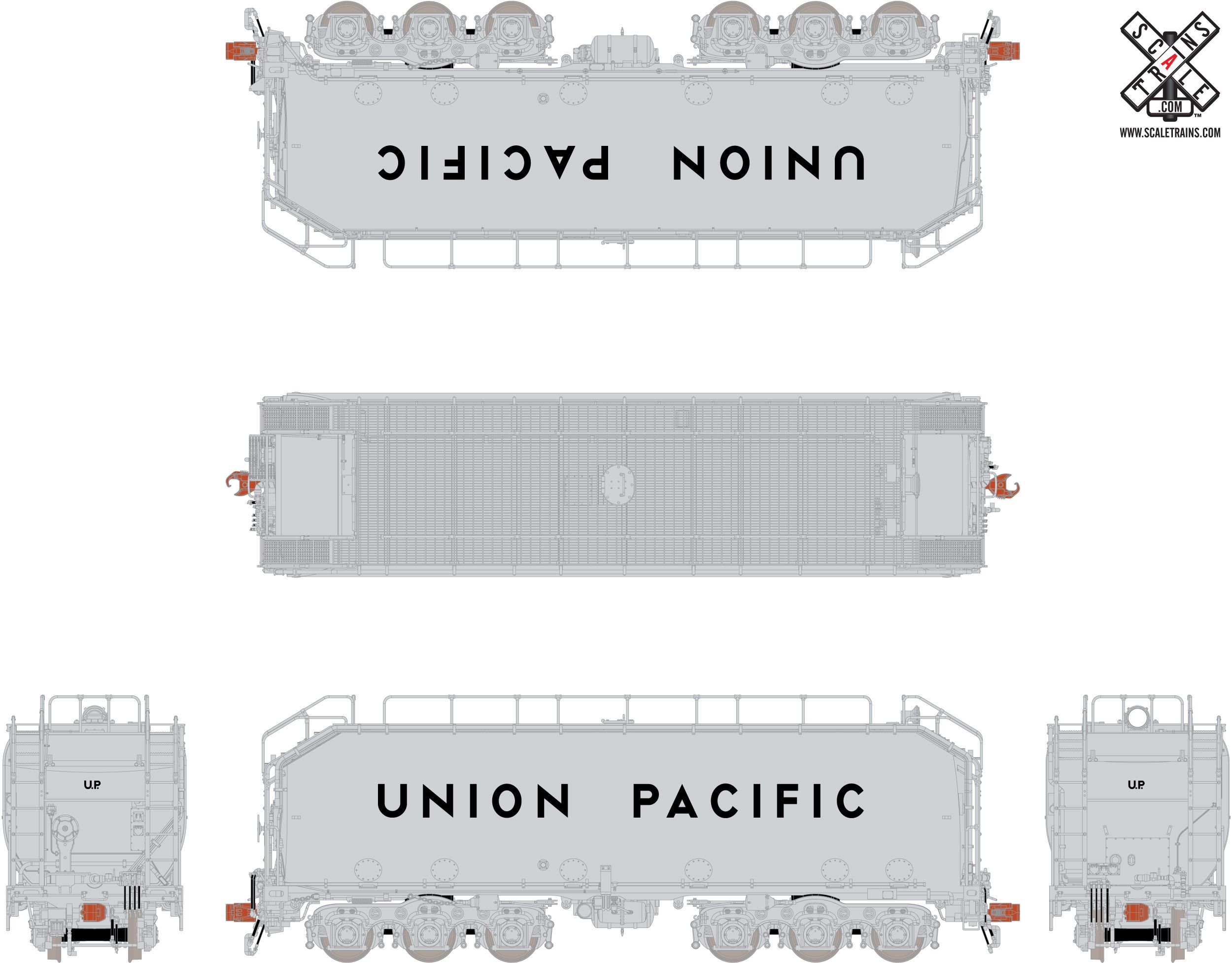 Scaletrains SXT32292 Union Pacific silver Water Tender HO-Scale