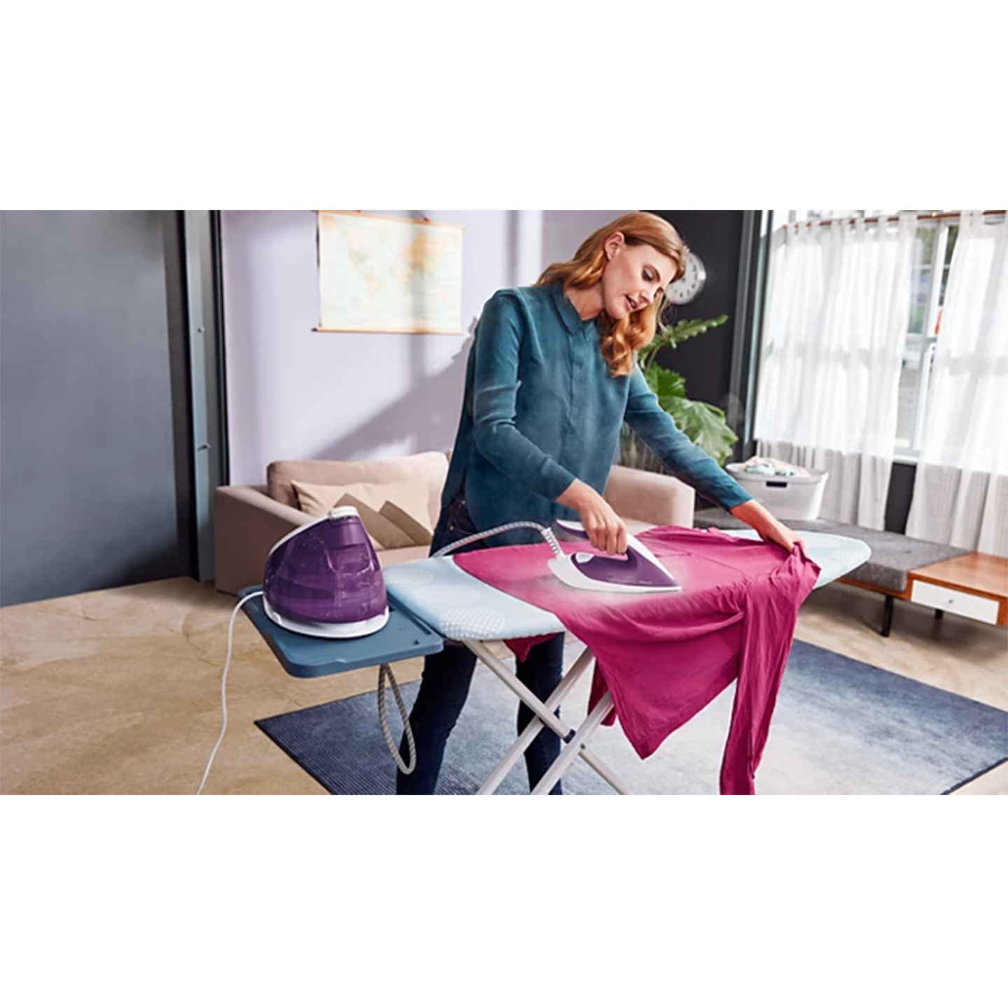 Philips PerfectCare Compact Plus 2400W Steam Generator Iron with Board (GC7933/36)