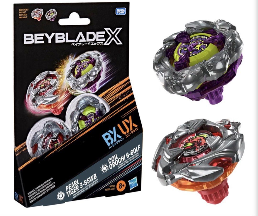 Pre Order 預訂 - (美版) 爆旋陀螺X BEYBLADE X 八岐大蛇 珍珠猛虎 Coil Orochi 6-60LF UX & Pearl Tiger 3-85WB 