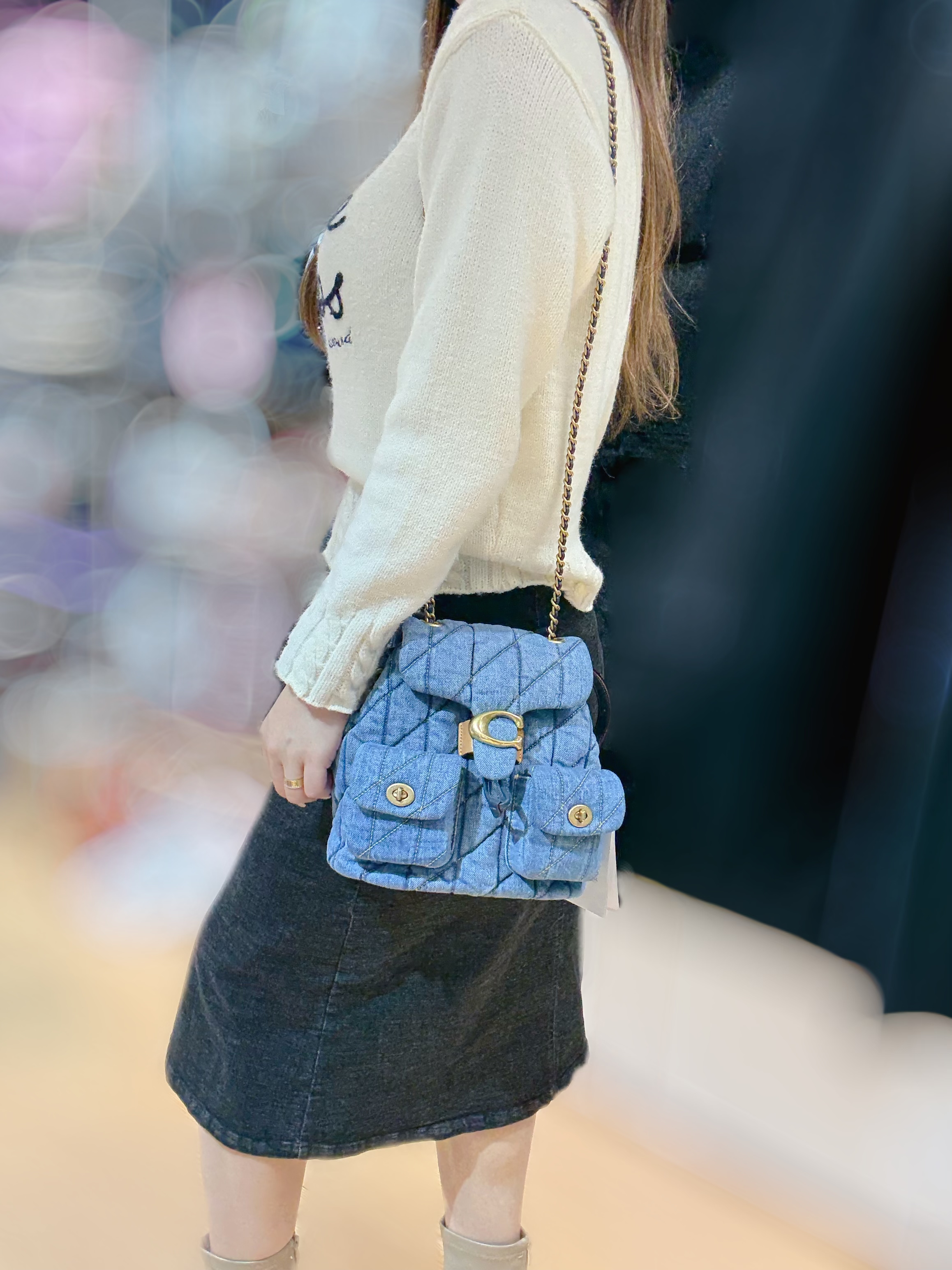 Coach Tabby denim backpack 