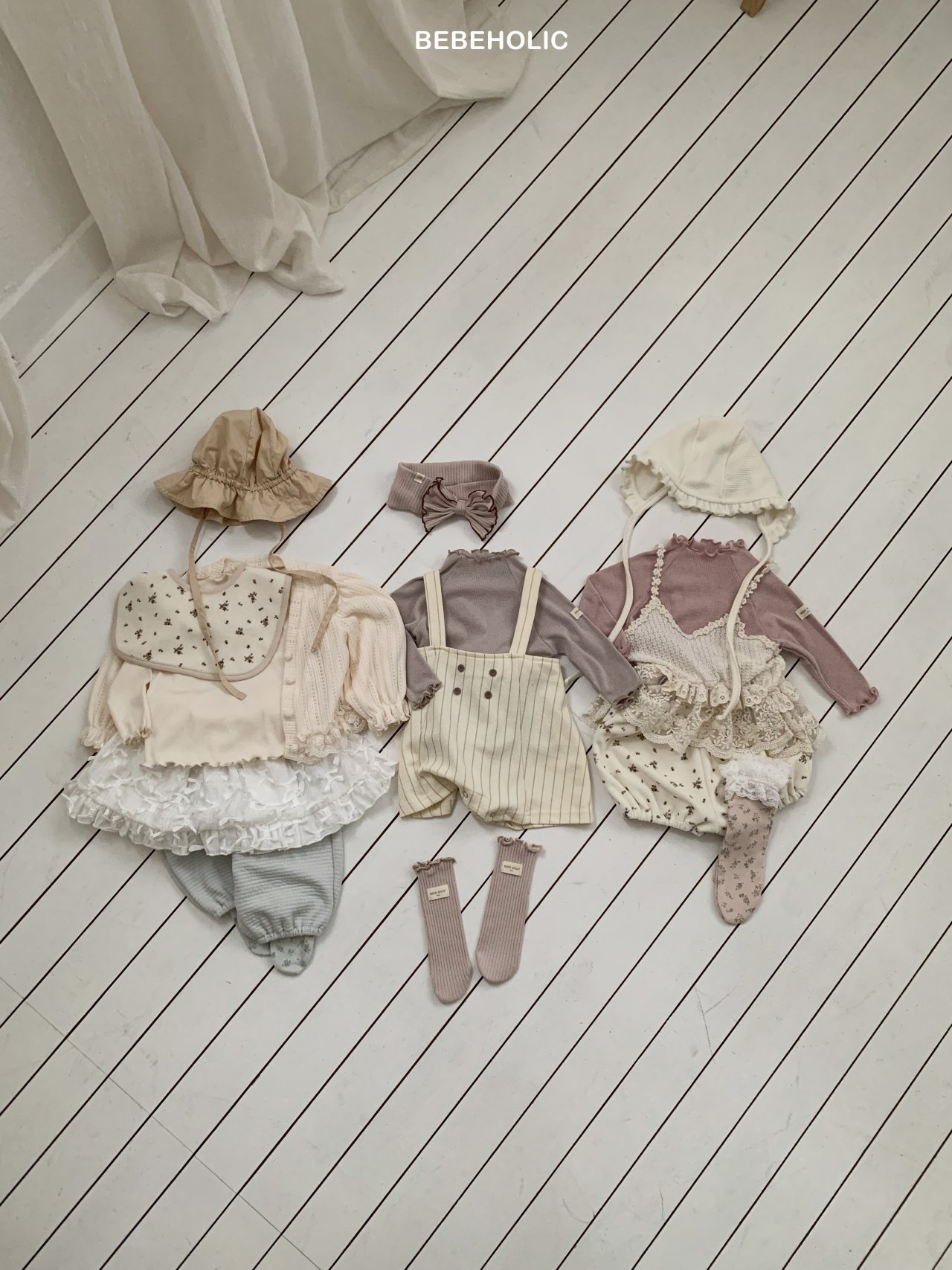 🌸預訂 韓國直送🌸🇰🇷BEBEHOLIC三色純色花邊領長袖上衣