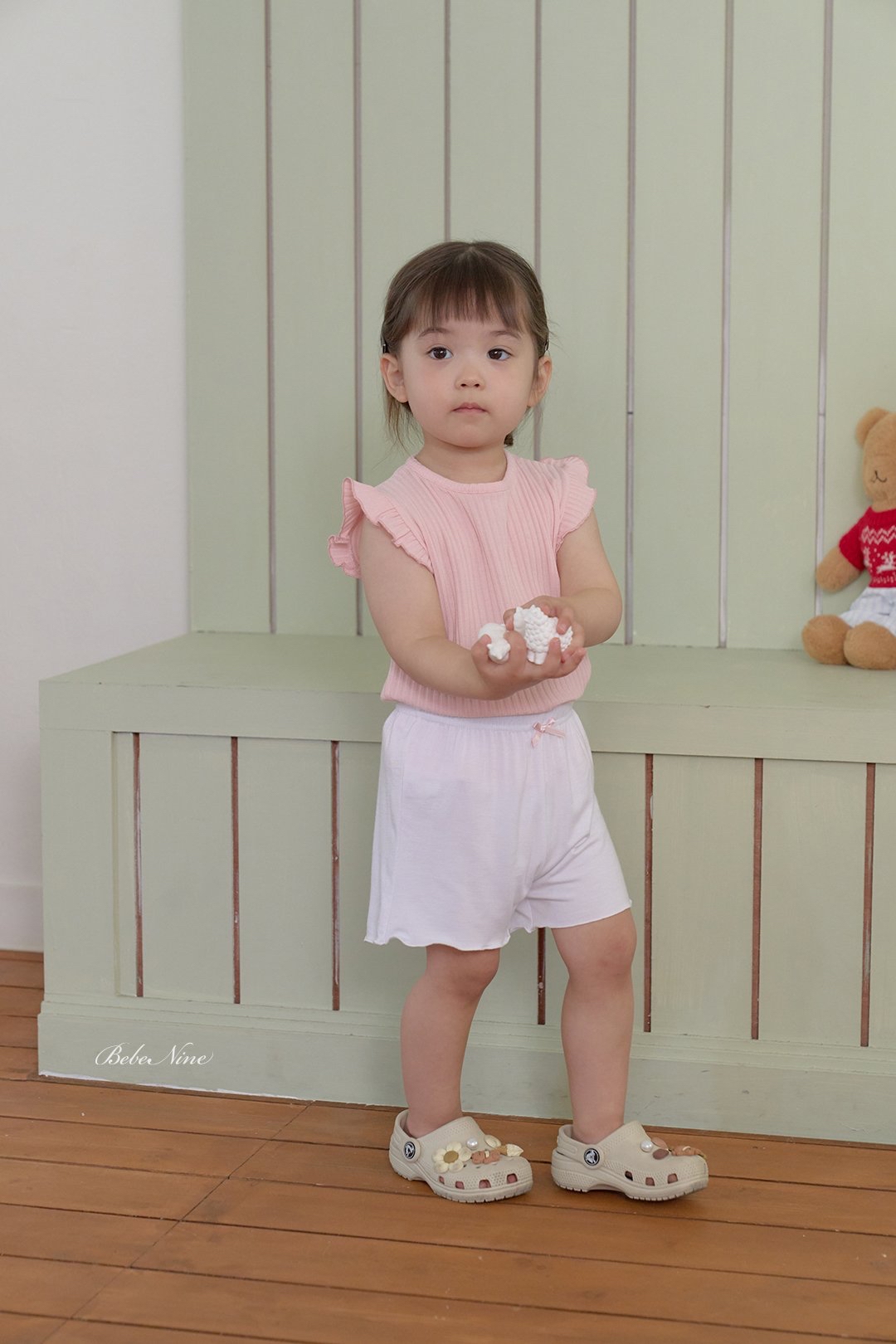 ☀️預訂 韓國直送☀️🇰🇷Bebenine三色絲帶荷葉邊彈性輕薄短褲