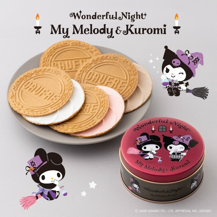 🌸 【預訂】Melody & Kuromi Mini Gaufrettes - 神戸風月堂 x Sanrio <Wonderful Night>