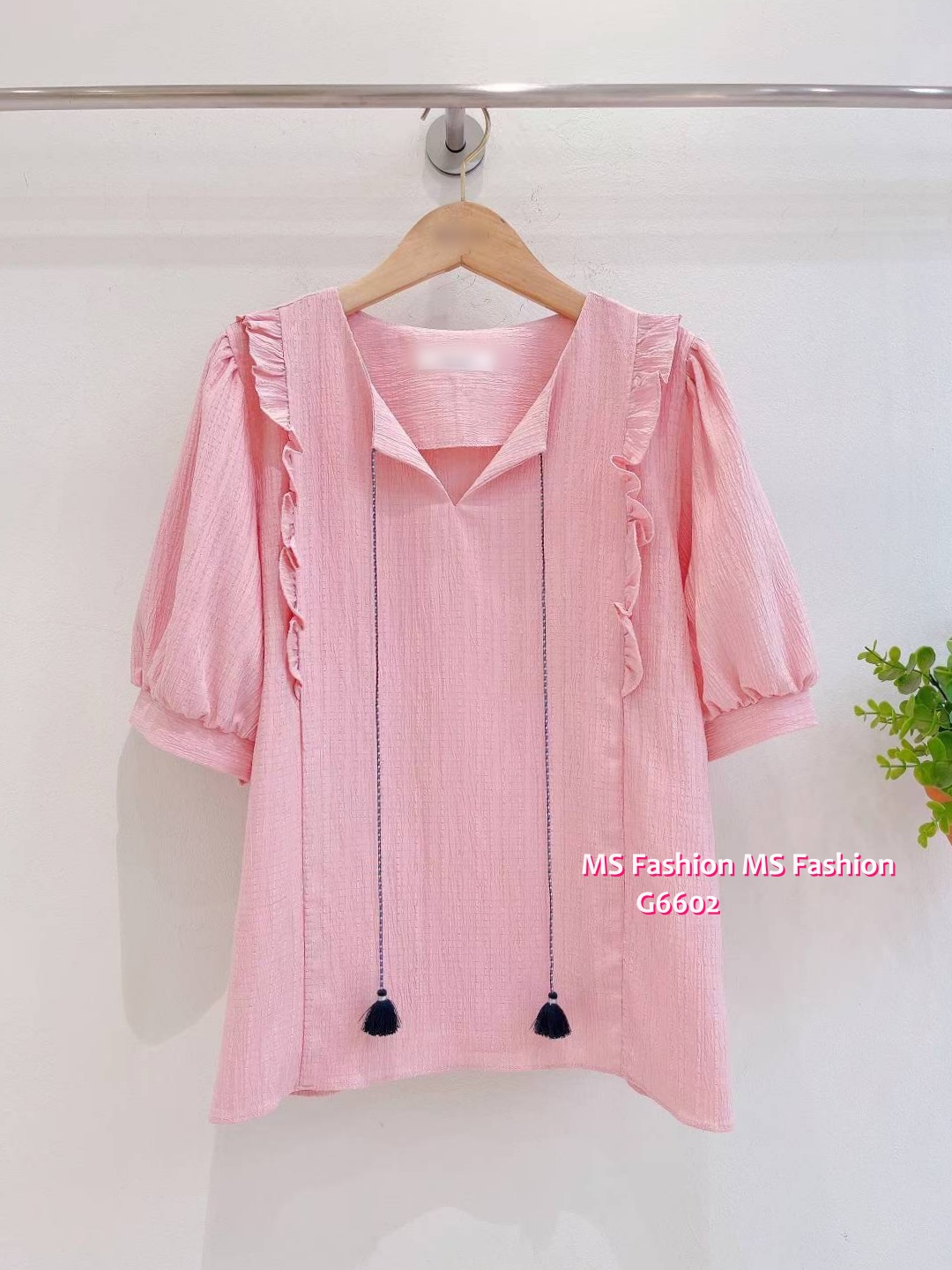 G6602 靚料肩ruffle top