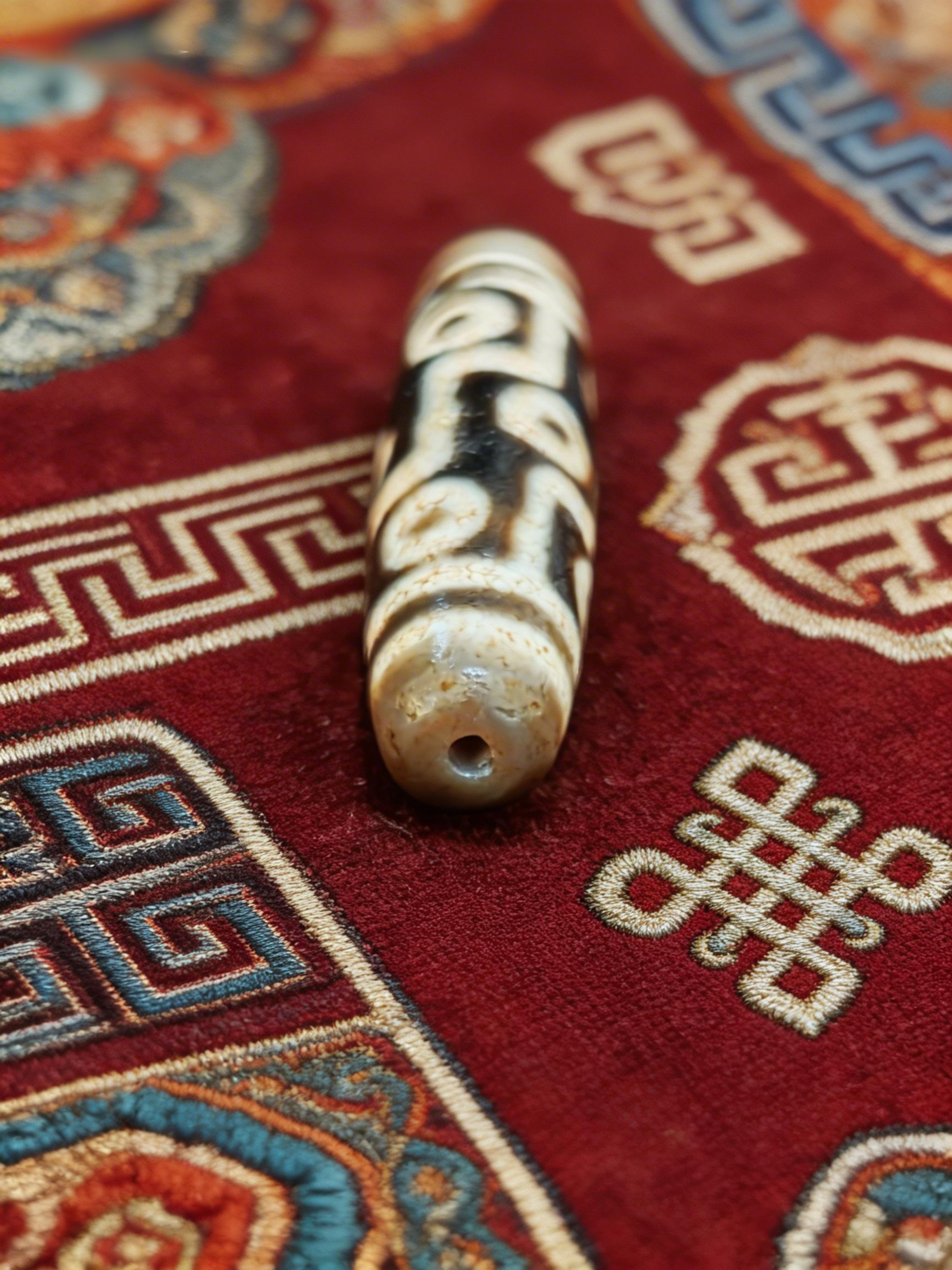 「牙黃九眼天珠」26037