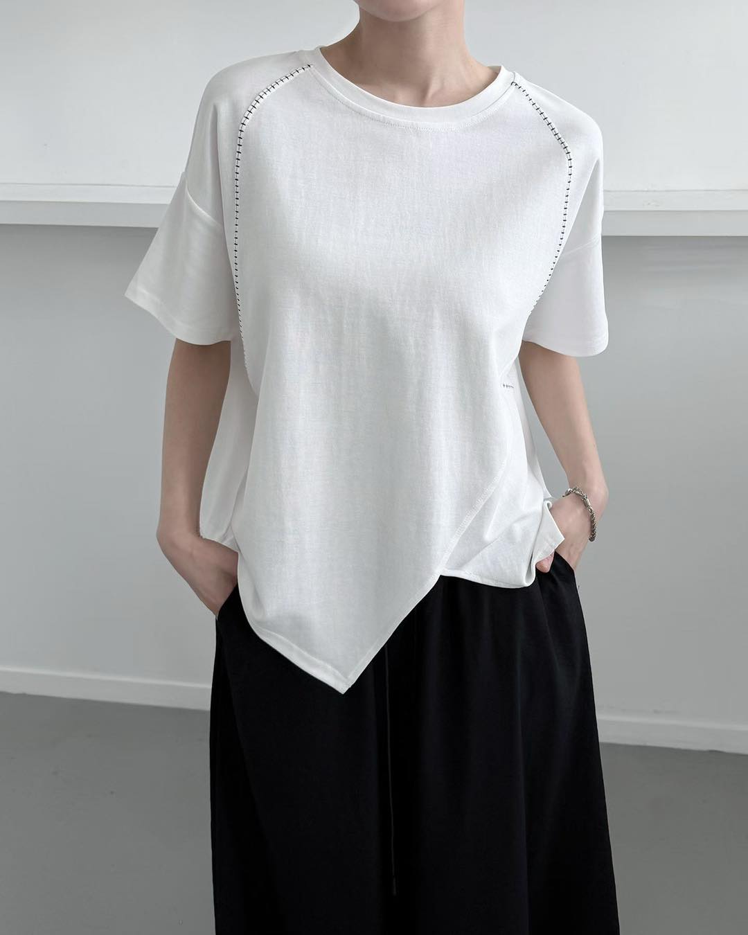 明線不規則剪裁Top