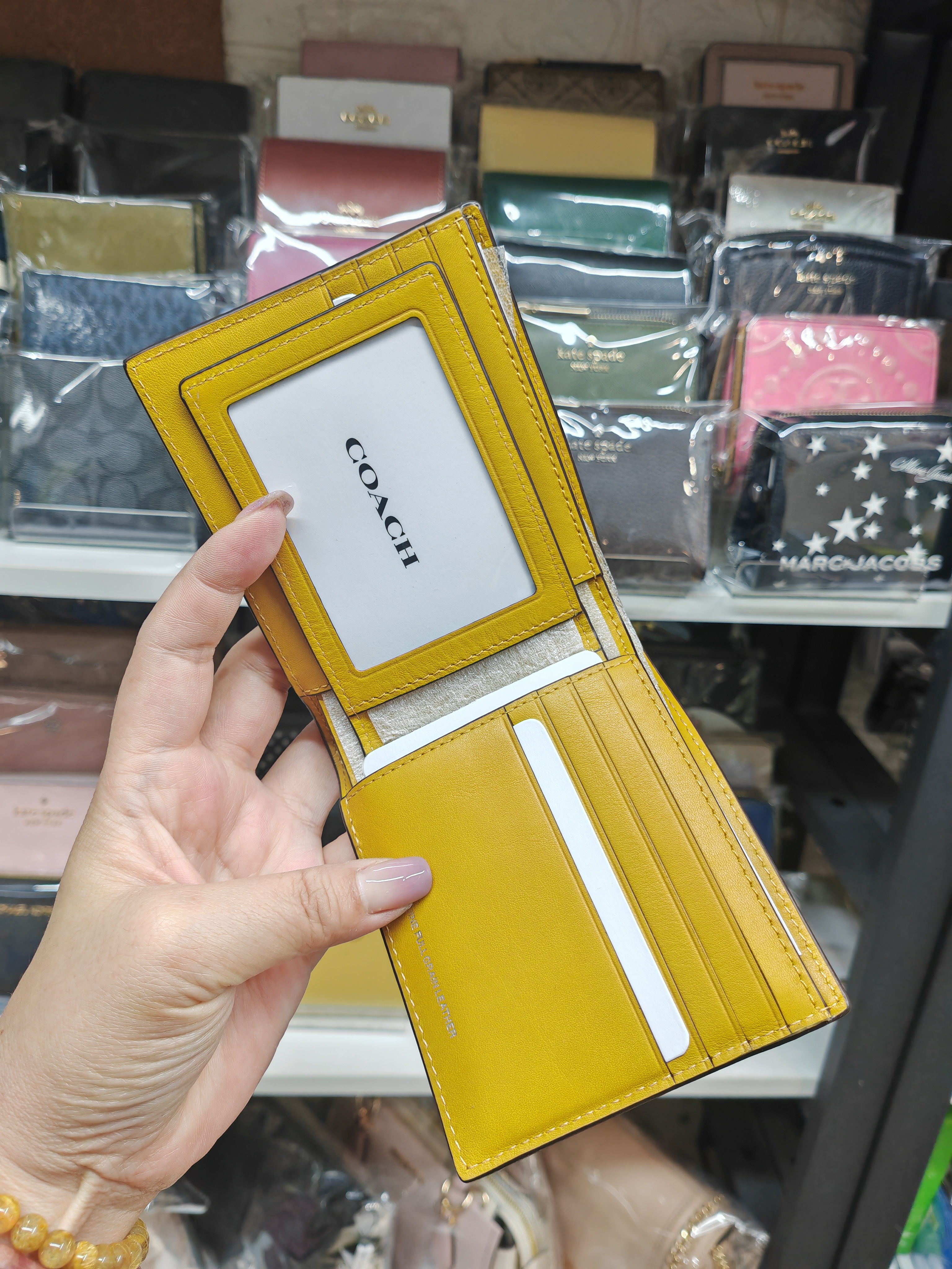 香港現貨-Coach men's wallet 介黃