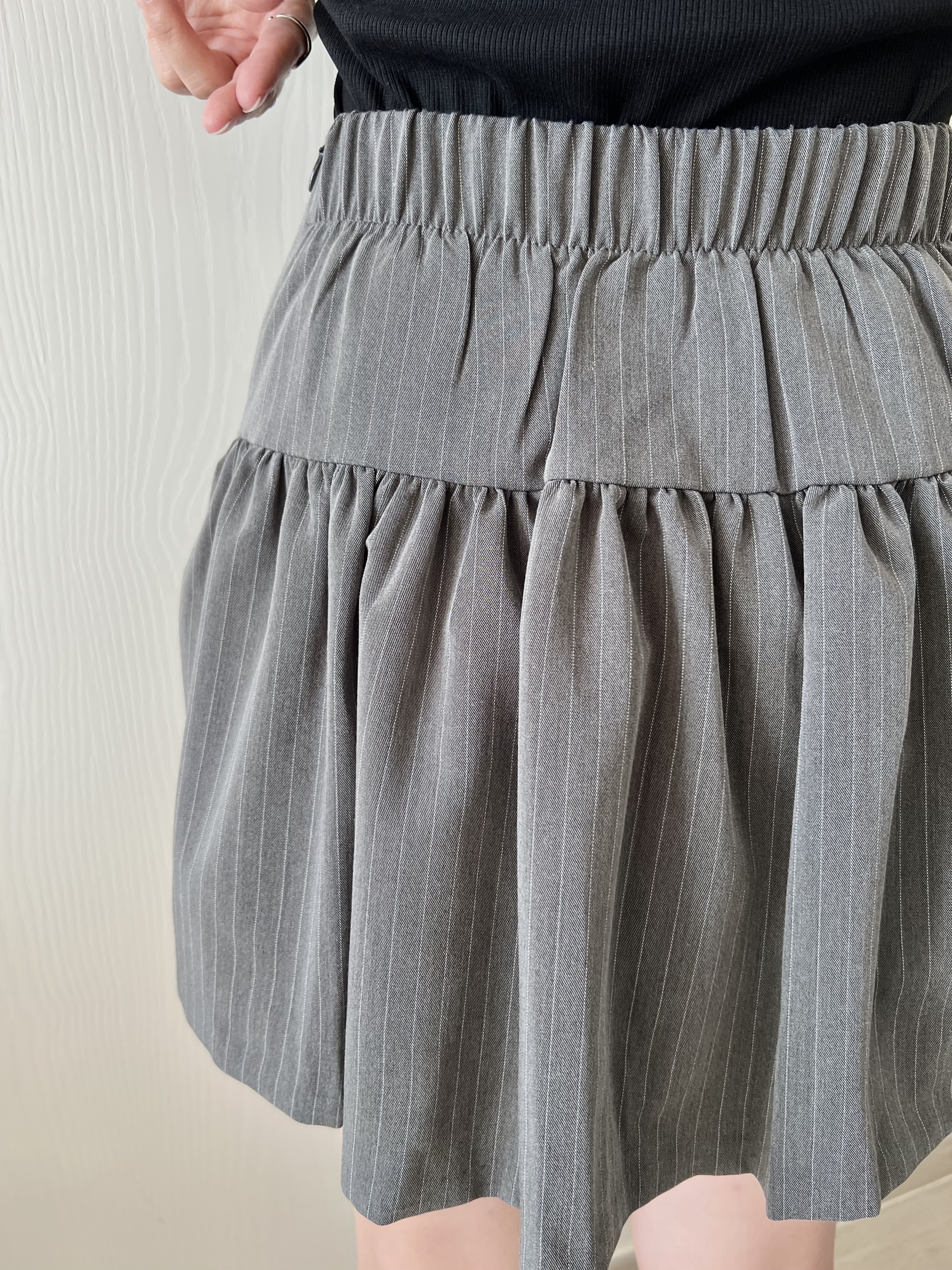 顯瘦條紋短裙 現貨