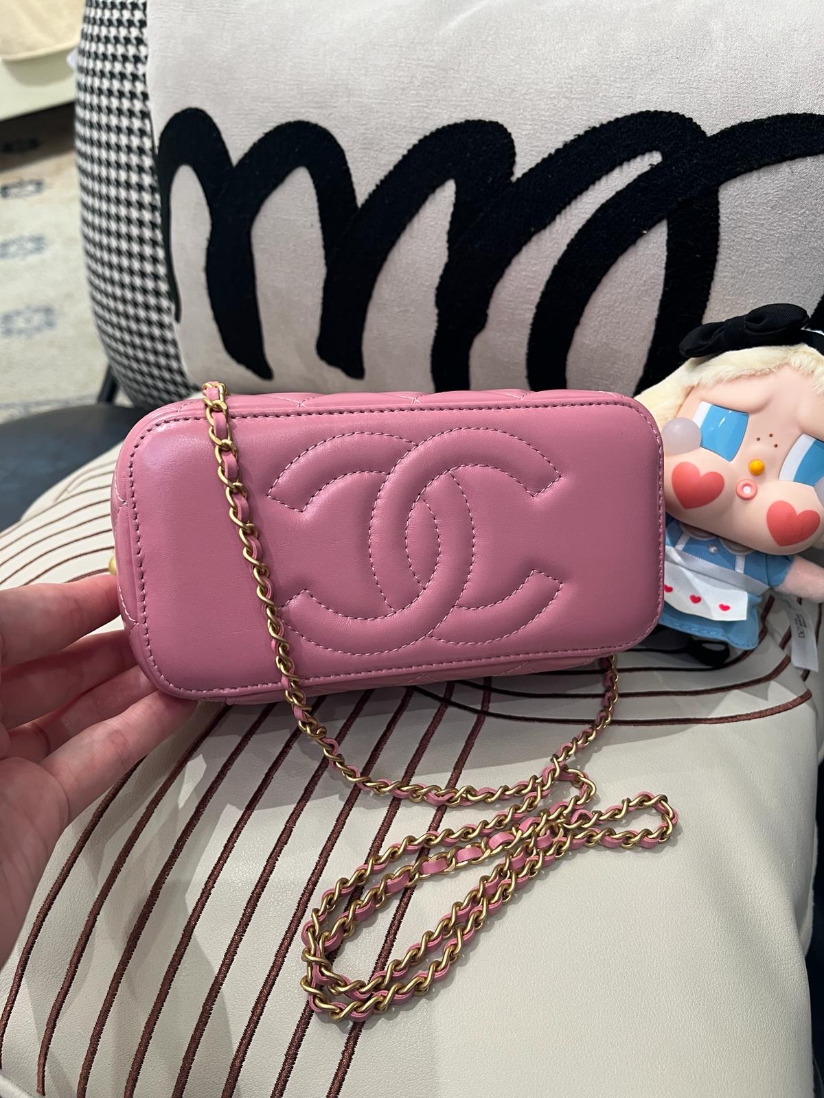 Chanel Vanity With Chain 雙金球長盒子 100%Authentic, 閑置品 ✅晶片✅Dust bag✅Box