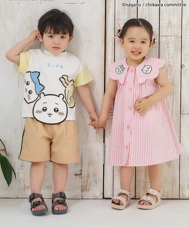 🇯🇵預訂 日本直送🇯🇵Apres les cours x Chiikawa系列兩色人物刺繡貼花條紋翻領連身裙