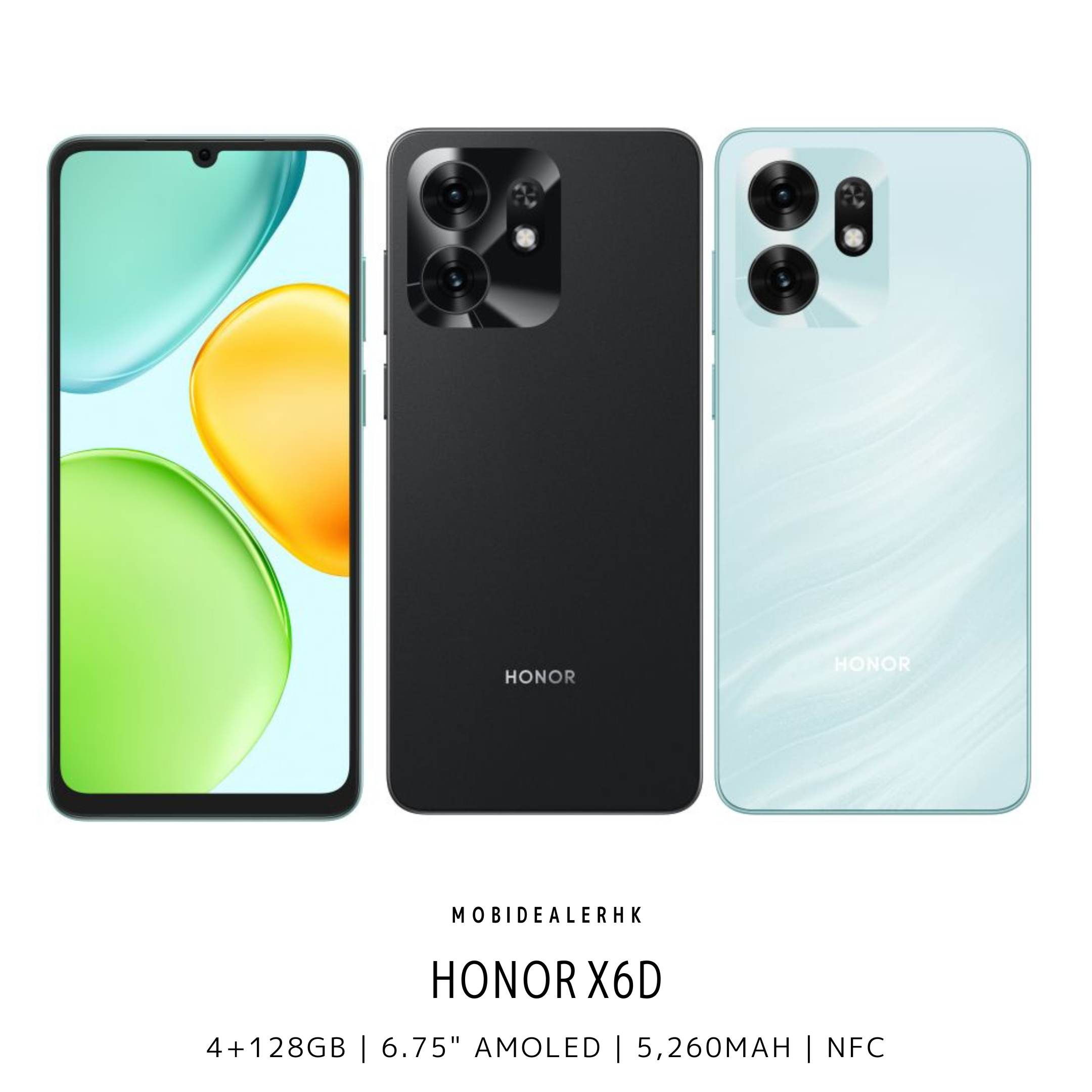Honor X6D | 榮耀 X6D | 5G | 智能手機 | 4+128Gb | 6.75" AMOLED | 5,260mAh | NFC