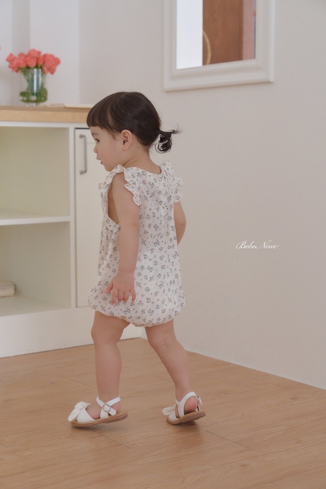 ☀️預訂 韓國直送☀️🇰🇷Bebenine兩色花卉蝴蝶結荷葉邊背心包屁衣