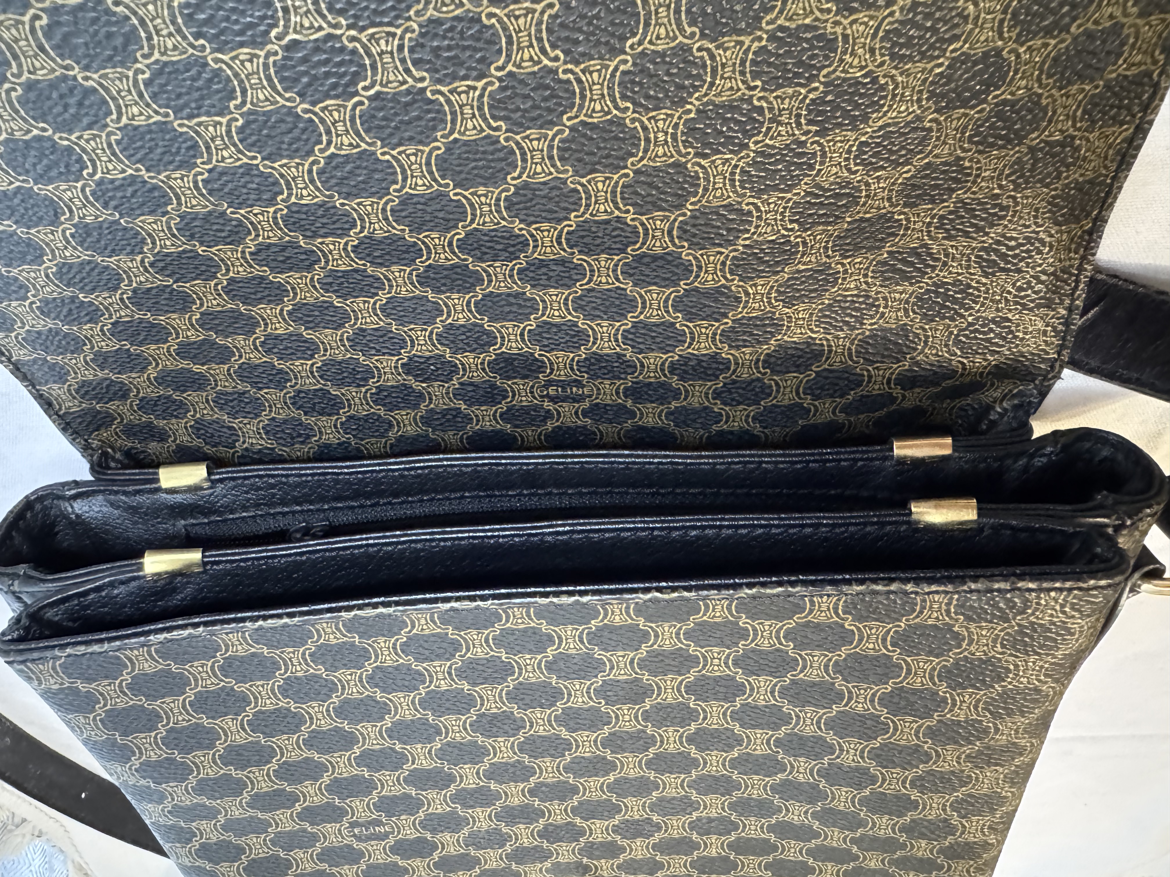 Celine Black Macadam Shoulder Bag