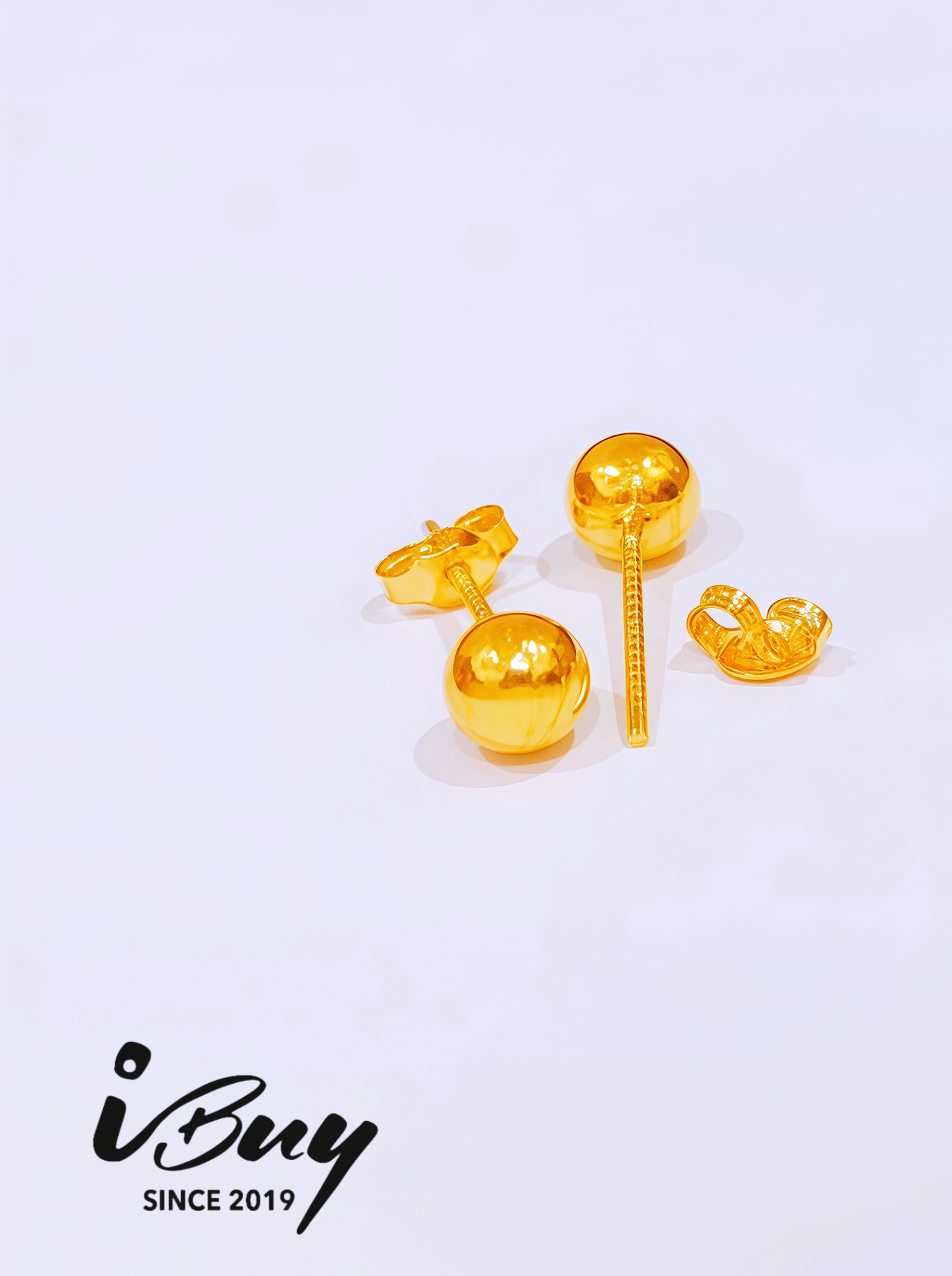 916 GOLD LOLLIPOP SCREW EARSTUD 916 金 棒棒糖螺旋纹耳钉