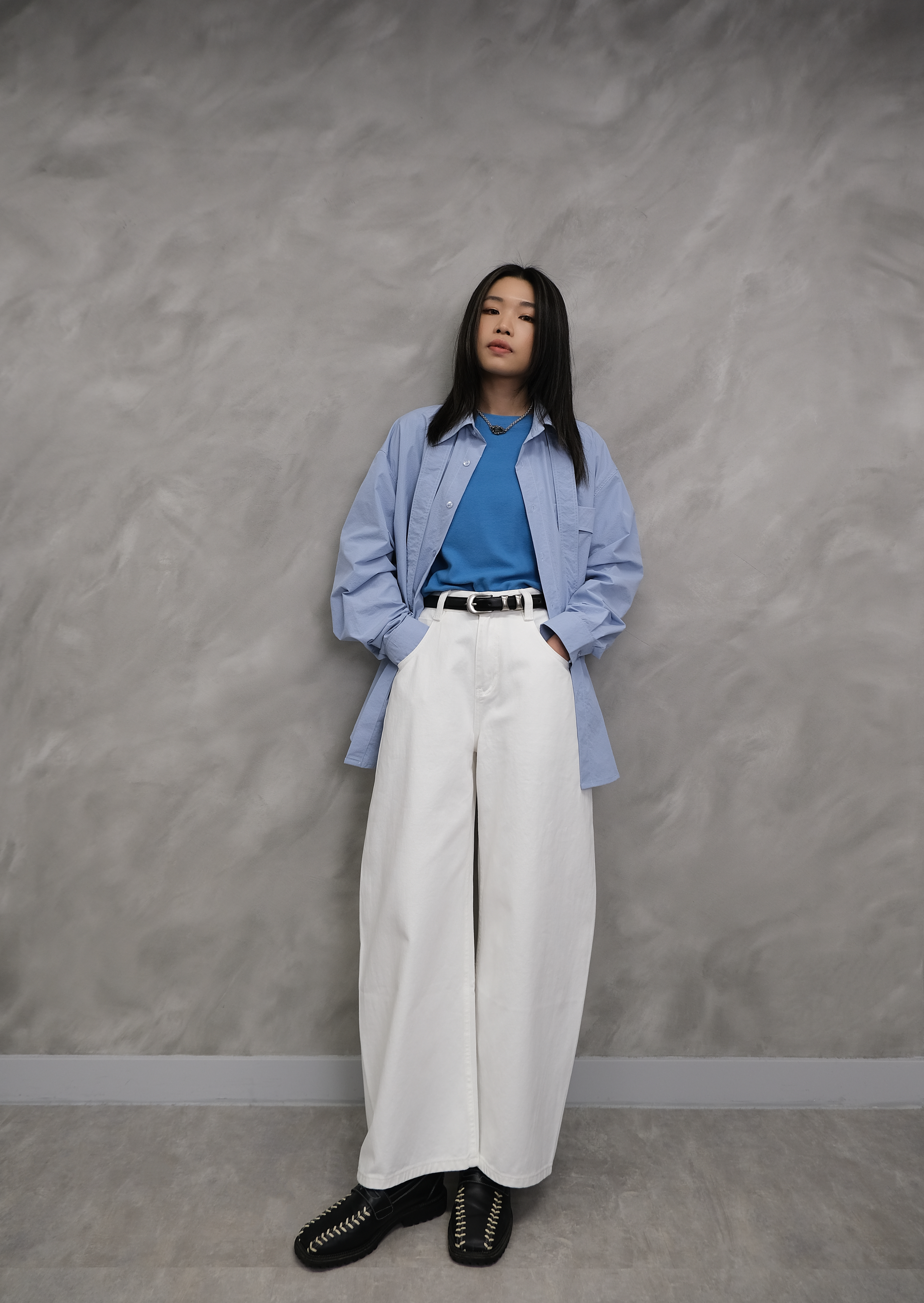 Baggy white pants #pt66