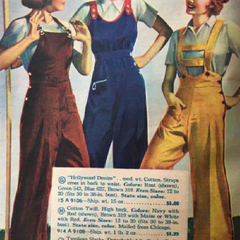 SOLD OUT 1940s Spaghetti Strap Patriotic Jumpsuit with Belt(FM111)