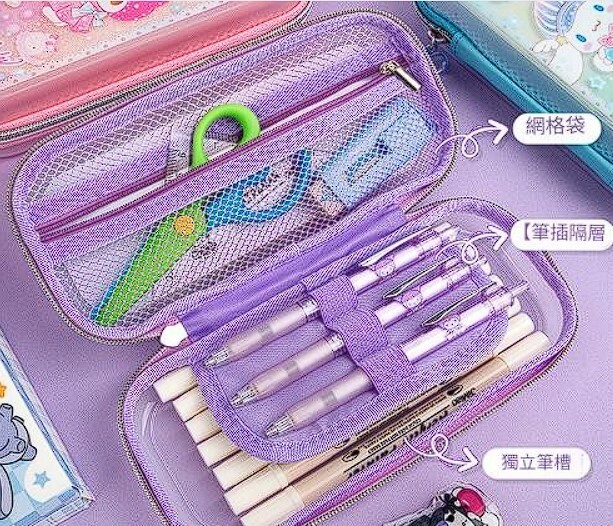 Sanrio 卡通閃閃流沙筆袋 - 1個 現貨