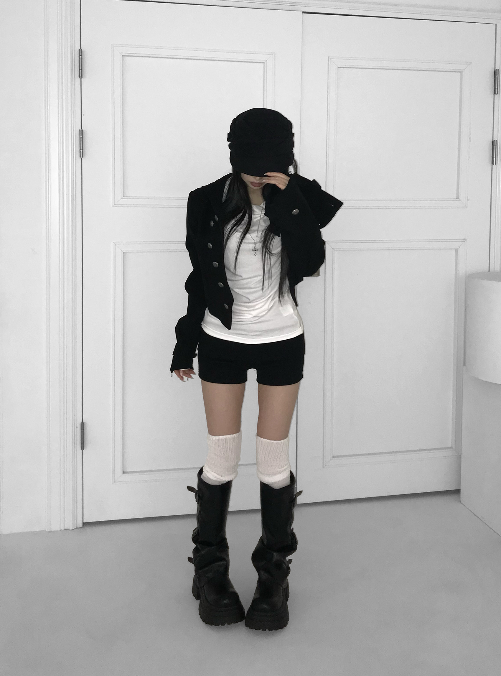 Knit Foldover Waist Mini Shorts