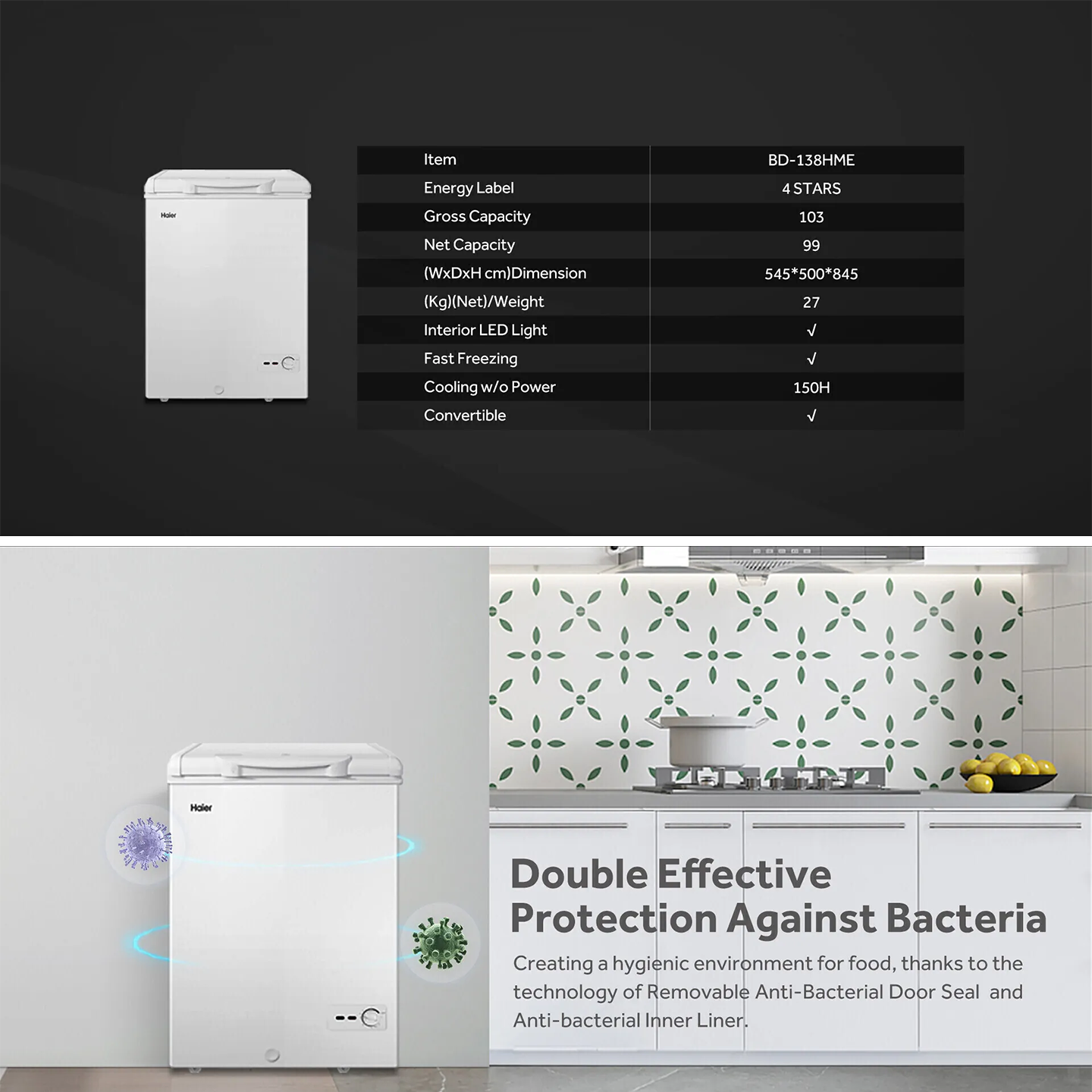 Haier 103L Chest Freezer (BD-138HME)