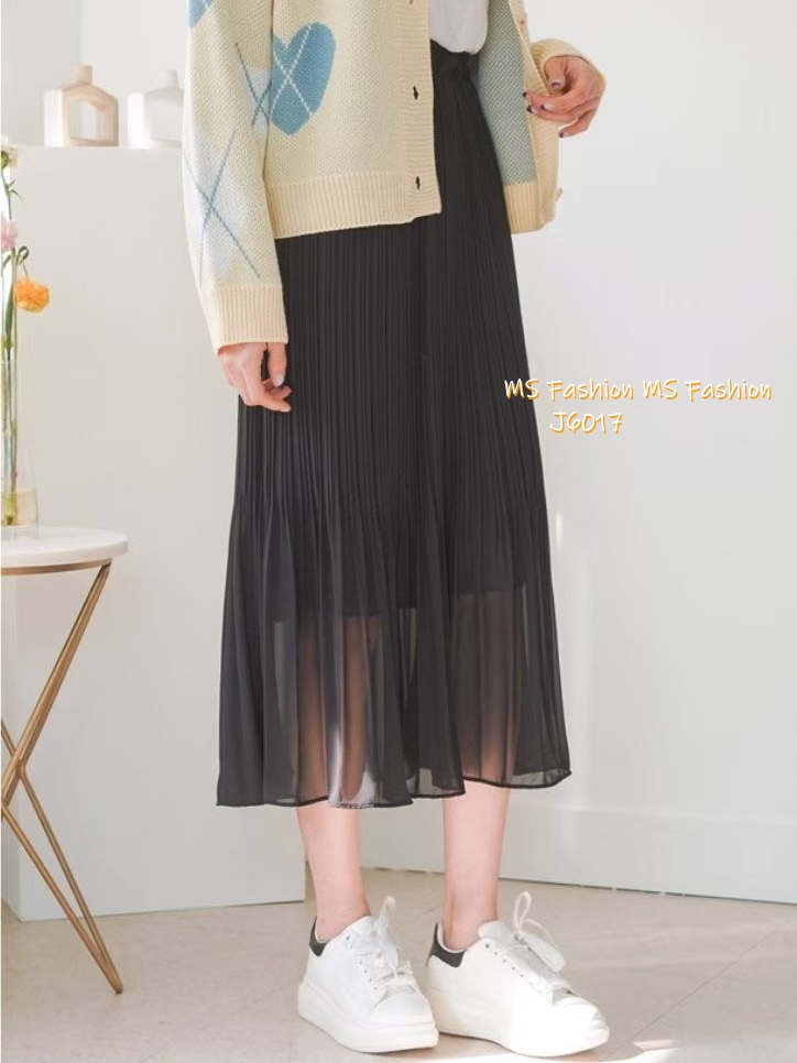 J6017 韓國🇰🇷百摺雪紡半裙